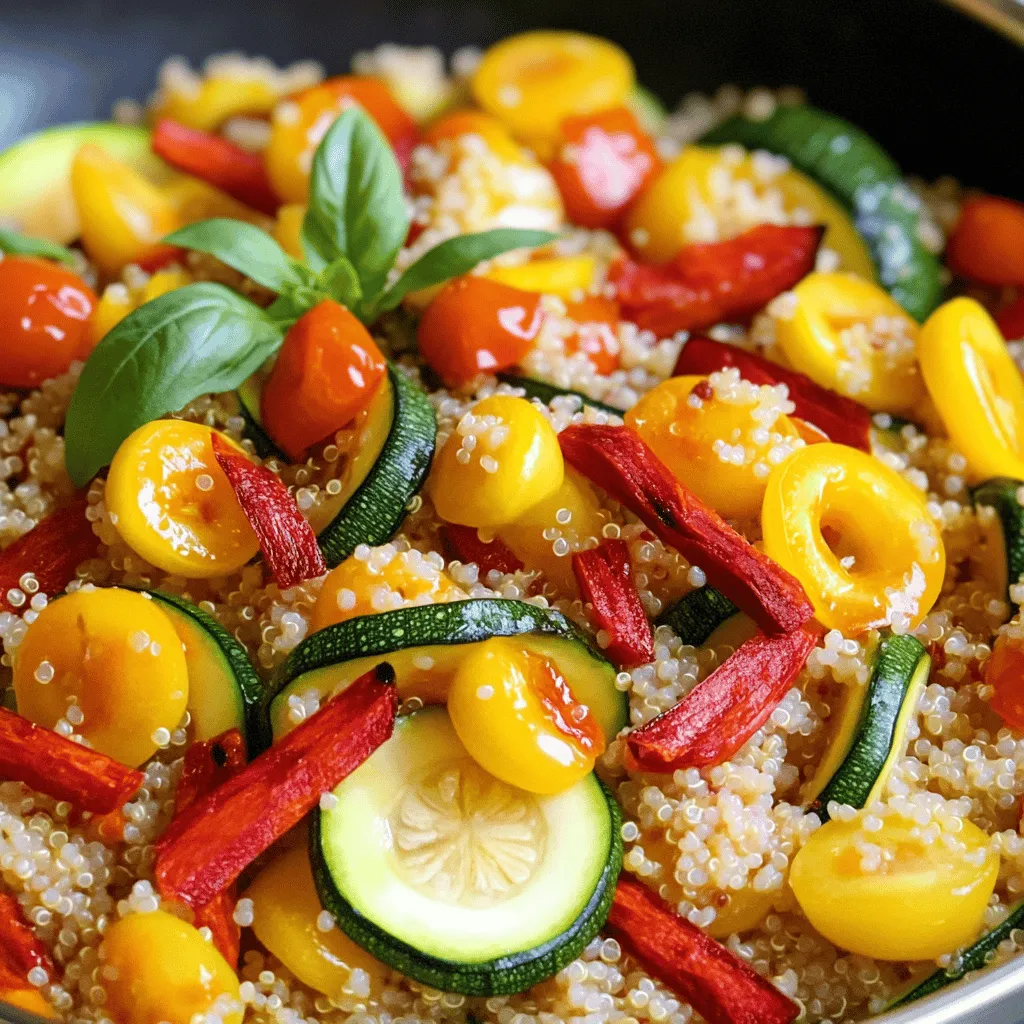 Für die Mediterrane Quinoa-Gemüse-Pfanne brauche ich frische, saisonale Zutaten. Quinoa ist die Basis und liefert viele Nährstoffe. Ich verwende eine Tasse Quinoa. Es ist glutenfrei und hat viel Protein. Ich kochen die Quinoa in Gemüsebrühe. Zwei Tassen Gemüsebrühe geben viel Geschmack.