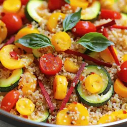 Für die Mediterrane Quinoa-Gemüse-Pfanne brauche ich frische, saisonale Zutaten. Quinoa ist die Basis und liefert viele Nährstoffe. Ich verwende eine Tasse Quinoa. Es ist glutenfrei und hat viel Protein. Ich kochen die Quinoa in Gemüsebrühe. Zwei Tassen Gemüsebrühe geben viel Geschmack.