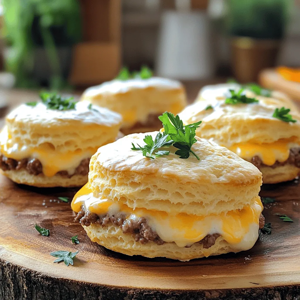 Für die Cheesy Beef Biscuit Bombs brauchen Sie: - 500 g Rinderhackfleisch - 1 Teelöffel Knoblauchpulver - 1 Teelöffel Zwiebelpulver - 1 Teelöffel Paprikapulver - 1 Teelöffel Salz - ½ Teelöffel Pfeffer - 1 Packung (ca. 400 g) Kühlschrank-Biskuitteig - 200 g geriebener Cheddar-Käse - 2 Esslöffel frische Petersilie, gehackt - 1 Ei, zum Bestreichen - Optional: Chilipulver für zusätzlichen Kick