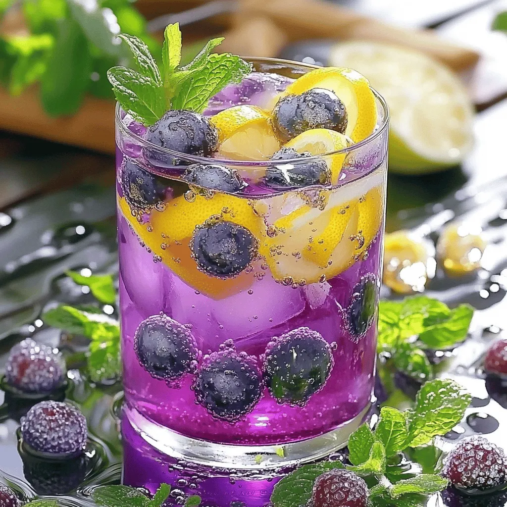 Um eine Heidelbeer-Tee-Limonade zu machen, brauchen Sie frische Zutaten. Sie benötigen 1 Tasse Heidelbeeren, 2 Beutel schwarzen Tee und 4 Tassen Wasser. Auch Honig oder Agavendicksaft, 1/2 Tasse Zitronensaft und Eiswürfel sind wichtig. Den Rest der Zutaten können Sie zur Dekoration verwenden.