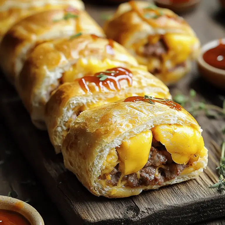 Für die Zubereitung von Knoblauch-Butter-Speck-Cheeseburger-Roll-Ups benötige ich einige einfache, aber leckere Zutaten. Hier ist eine Übersicht der Hauptzutaten, die für dieses Rezept wichtig sind.