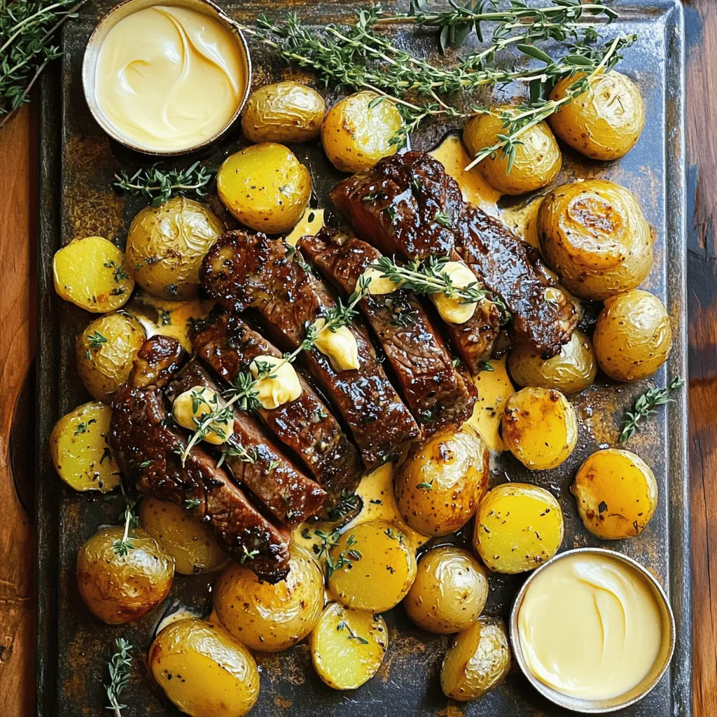 Um die perfekten knoblauchbutter steak häppchen zuzubereiten, benötigen wir einige einfache Zutaten. Du brauchst 500 g Rindersteak, das in Würfel geschnitten ist. Kleine Kartoffeln sind ideal, also 500 g halbierte Kartoffeln. Für den Geschmack verwenden wir 4 EL Butter, 4 fein gehackte Knoblauchzehen, 1 TL frischen Rosmarin und 1 TL frischen Thymian. Vergiss nicht, Salz und Pfeffer nach Geschmack hinzuzufügen.