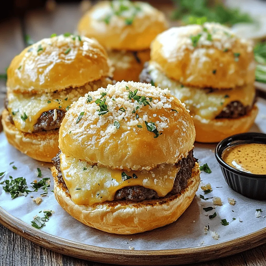 Diese Knoblauch Parmesan Cheeseburger Bomben sind einfach zu machen und sehr lecker. Sie sind perfekt als Snack oder um Gäste zu beeindrucken.