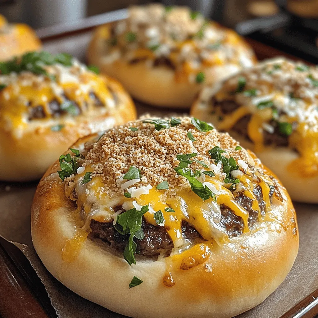 Die Zutaten für die Knoblauch-Parmesan Cheeseburger Bomben sind einfach und lecker. Für dieses Rezept brauchst du 500 g Rinderhackfleisch. Es gibt nichts Besseres als frisches Fleisch für guten Geschmack. Du solltest auch 100 g Parmesan verwenden. Frisch geriebener Parmesan bringt mehr Aroma.