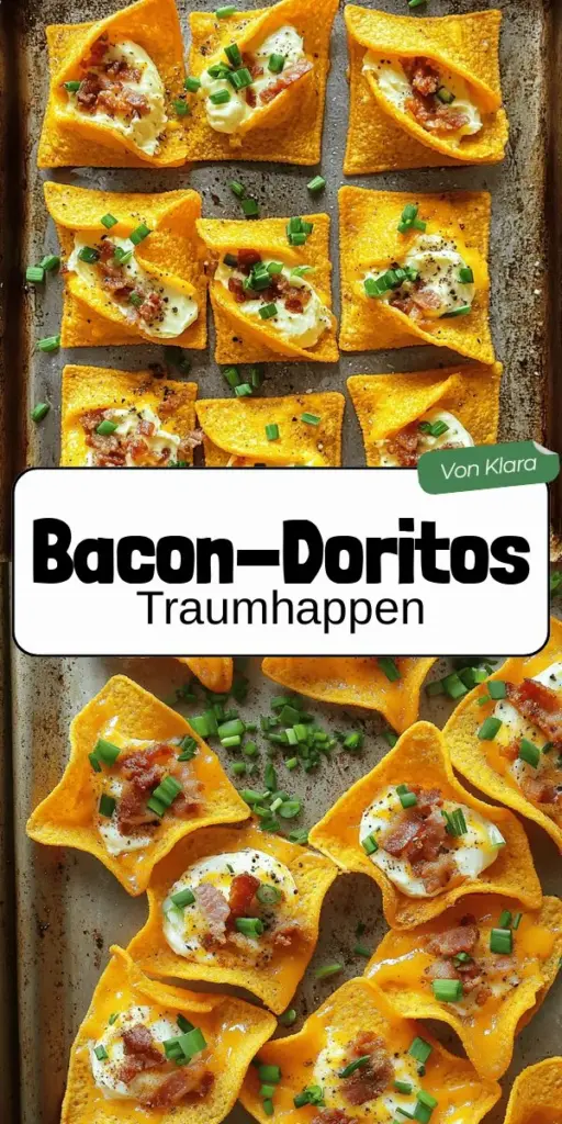 Entdecke das unwiderstehliche Rezept für Bacon & Cream Cheese gefüllte Doritos! Diese herzhaften Snacks vereinen den knusprigen Genuss von Doritos mit einer cremigen Füllung aus frischem Frischkäse und knusprigem Speck. Ideal für jede Party oder einen gemütlichen Filmabend, sind sie einfach zuzubereiten und ein Garant für gute Laune! Klicke hier, um das vollständige Rezept und besondere Tipps zu entdecken und deine Gäste zu beeindrucken!