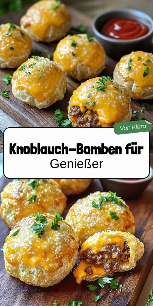 Entdecke das Rezept für Knoblauch Parmesan Cheeseburger Bomben – den perfekten Snack für jede Gelegenheit! Diese köstlichen, einfachen Bomben sind ideal für Partys, Filmabende oder einfach zum Genießen zu Hause. Lass dich von kreativen Variationen inspirieren und erfahre, wie du das Geschmackserlebnis maximierst. Klicke jetzt, um das vollständige Rezept zu entdecken und deine Gäste mit diesem leckeren Snack zu begeistern!