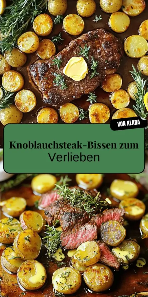 Entdecke die köstlichen Knoblauchbutter Steakbisse mit Kartoffeln! In diesem einfachen Rezept zeigen wir dir, wie du saftige Steak-Häppchen in Kombination mit aromatischer Knoblauchbutter zubereitest. Perfekt für ein schnelles Abendessen oder eine Party, werden sie deine Gäste begeistern. Lass dich von den Gewürzen und Marinaden inspirieren, um den Geschmack zu optimieren. Klicke jetzt und entdecke die genauen Zubereitungsschritte!