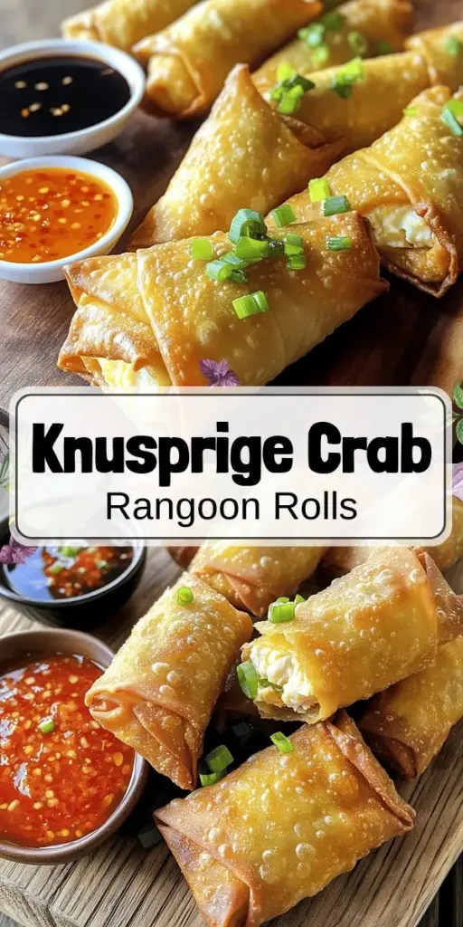 Entdecke die Welt der köstlichen Crab Rangoon Egg Rolls! Diese knusprigen Snacks verbinden den cremigen Geschmack von Crab Rangoon mit der perfekten Bissfestigkeit einer Eirolle. In diesem Rezeptblog erfährst du, wie du die idealen Egg Rolls zubereitest, kreative Variationen ausprobierst und die besten Dips findest. Klicke jetzt, um die Details und Geheimnisse für diesen unwiderstehlichen Snack zu entdecken!