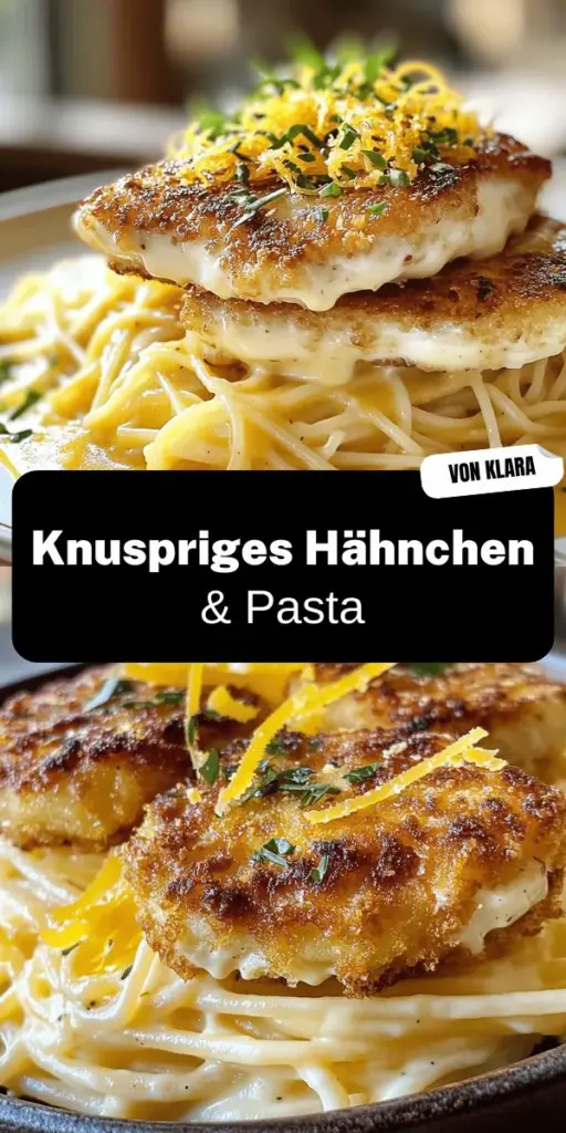 Entdecke das Rezept für knuspriges Hähnchen mit cremiger Pasta, das einfach und lecker ist! Lerne Schritt für Schritt, wie du die perfekte Panade zubereitest und die cremigste Sauce für deine Pasta kreierst. Mit einfachen Zutaten und cleveren Tipps wird dieses Gericht schnell zu deinem neuen Favoriten. Klicke hier und erfahre, wie du ein köstliches Abendessen zauberst, das die ganze Familie begeistern wird!