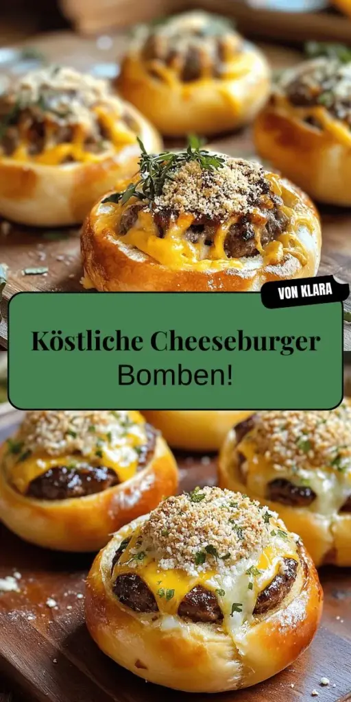 Entdecke das perfekte Snack-Rezept mit unseren einfachen Knoblauch-Parmesan Cheeseburger Bomben! In nur 30 Minuten kannst du diese leckeren, gefüllten Snacks zubereiten, die jedem schmecken werden. Egal ob für eine Feier oder einen gemütlichen Abend, diese Bomben sind ein echter Hit. Lass dich inspirieren und klicke jetzt für das vollständige Rezept, um deine Gäste zu begeistern!