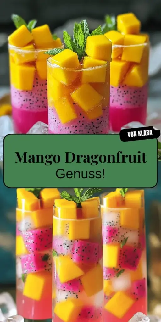 Entdecke den köstlichen Mango Dragonfruit Refresher und bringe fruchtige Erfrischung in deinen Tag! Dieses gesunde Getränk ist in nur 10 Minuten zubereitet und vereint die süßen Aromen von Mango und Drachenfrucht mit einem spritzigen Kick von Limette. Vollgepackt mit Vitaminen und Mineralien ist es der perfekte Genuss für heiße Tage oder als gesunder Snack. Klicke hier, um das komplette Rezept und kreative Varianten zu entdecken!