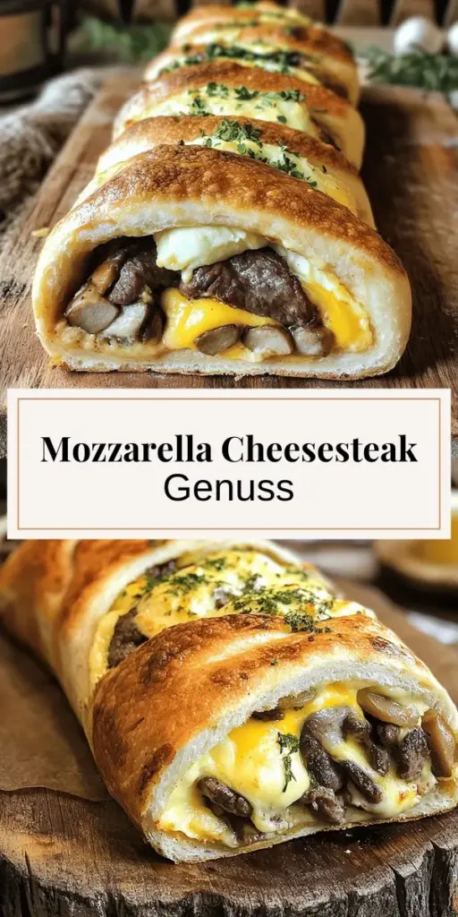 Entdecke das leckere Rezept für Mozzarella Cheesesteak Stromboli, das du unbedingt ausprobieren musst! Mit einfachen Zutaten wie Pizzateig, Rinderhackfleisch, Zwiebeln und natürlich viel schmelzendem Mozzarella zauberst du einen Genuss, der deine Geschmacksknospen begeistern wird. Perfekt für Snacks oder Partys! Klicke jetzt, um das vollständige Rezept und alle hilfreichen Tipps zu entdecken!