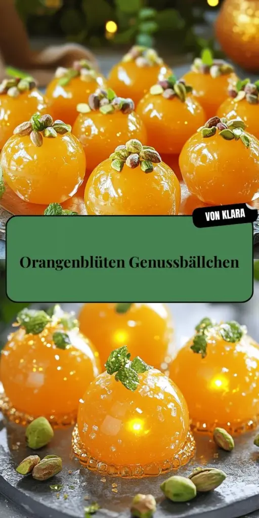 Entdecken Sie die köstlichen Orange Blossom Delight Balls – eine gesunde Snack-Option, die Freude und Energie vereint! Mit einfachen Zutaten wie Mandeln, Datteln und dem einzigartigen Aroma von Orangenblütenwasser sind diese kleinen Energiebällchen perfekt für jeden Anlass. Erfahren Sie, wie Sie sie zubereiten und variieren können. Klicken Sie jetzt, um das vollständige Rezept und Tipps für diese nahrhaften Snacks zu entdecken!