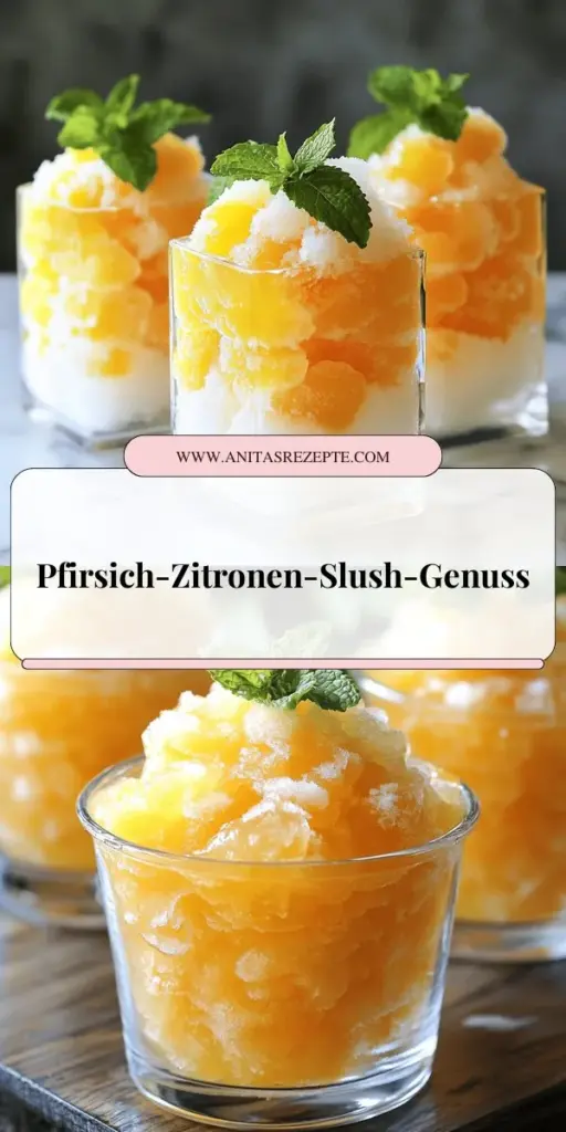 Entdecke das perfekte Rezept für erfrischenden Pfirsich-Zitronen-Slush, das diesen Sommer deine Geschmacksknospen verwöhnt! Mit reifen Pfirsichen, spritzigem Zitronensaft und eisiger Konsistenz bist du gut ausgestattet für heiße Tage. Lerne, wie einfach du dieses köstliche Getränk zubereiten kannst und entdecke kreative Variationen. Klicke jetzt, um das vollständige Rezept zu sehen und deinen eigenen Slush zu kreieren!