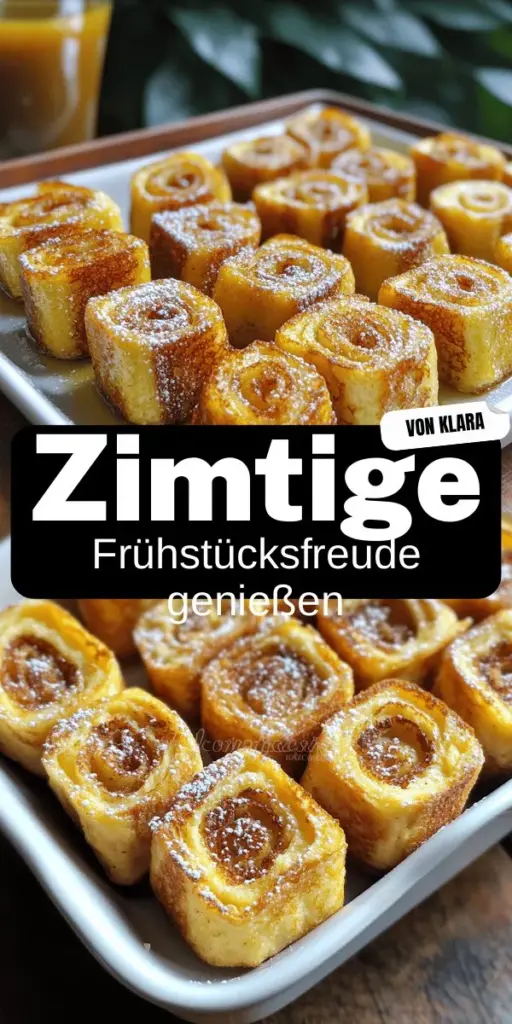 Erleben Sie das perfekte Frühstück mit unseren Cinnamon Roll French Toast Bites! Diese kleinen Häppchen vereinen den köstlichen Geschmack von Zimtschnecken und die Fluffigkeit von French Toast. In unserem Artikel zeigen wir Ihnen, wie einfach es ist, diese Leckereien zuzubereiten, und geben tolle Tipps für gesunde Variationen. Klicken Sie jetzt, um die vollständige Rezeptbeschreibung zu entdecken und Ihre Familie mit diesem Frühstückshit zu überraschen!