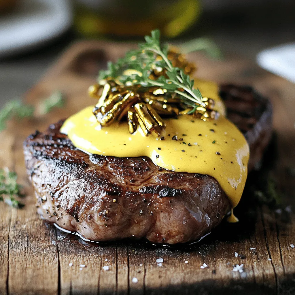 Um ein saftiges Steak zuzubereiten, benötige ich die richtigen Zutaten. Für zwei Portionen brauche ich zwei Rindersteaks, etwa 250g pro Stück. Zusätzlich verwende ich Olivenöl, Salz, Pfeffer, Knoblauch, Sahne, Dijon-Senf, Thymian, Parmesan und frische Petersilie. Diese Zutaten sind einfach und leicht zu finden.