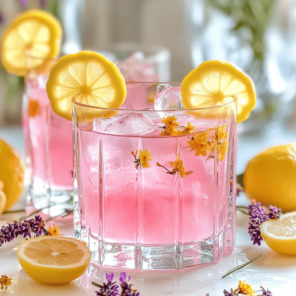 Für die Zubereitung von pink lavender lemonade benötigst du frische und einfache Zutaten. Die Zutaten sind: