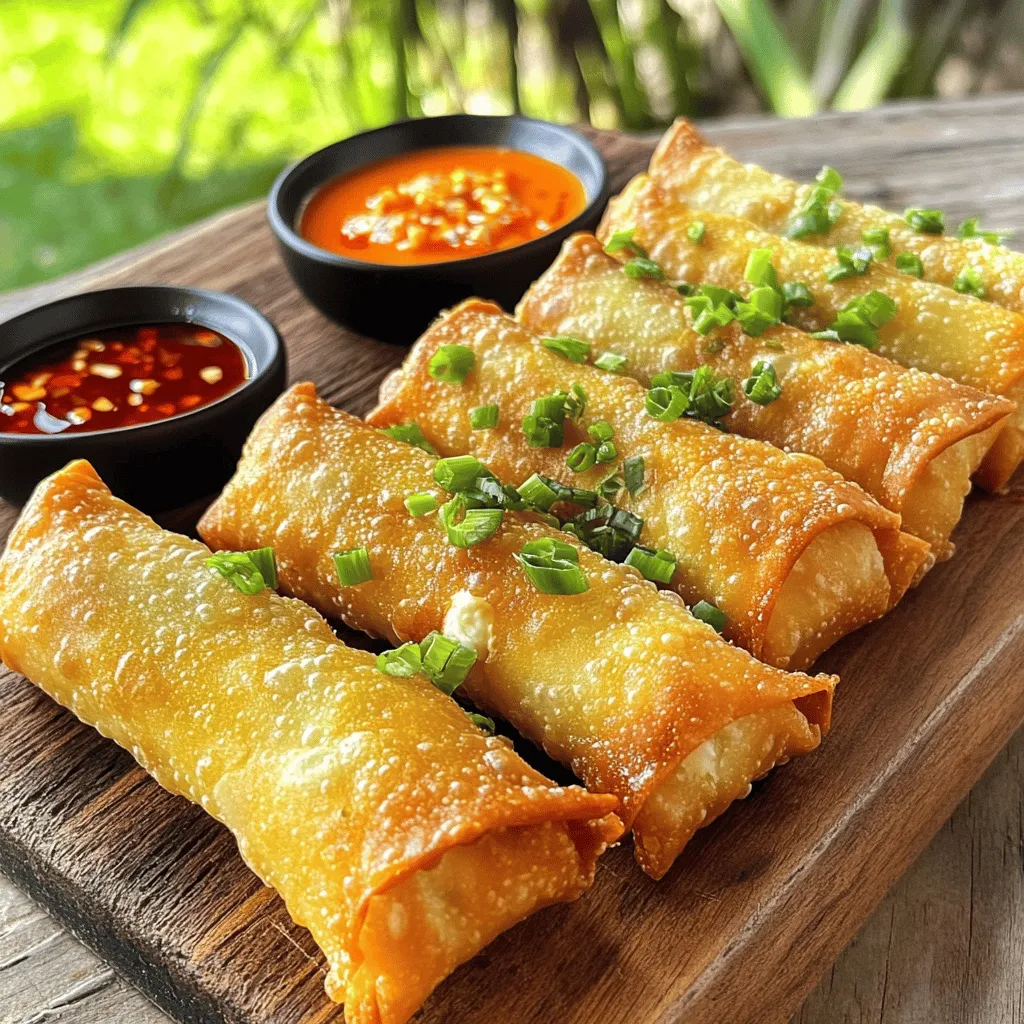 Crab Rangoon Egg Rolls sind ein echter Genuss. Sie vereinen die cremige Füllung von Crab Rangoon mit dem knusprigen Biss einer Eirolle. Hier sind die Schritte, um sie perfekt zuzubereiten.