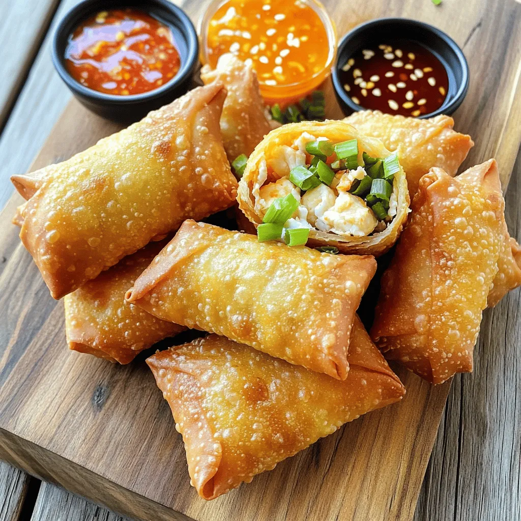 Crab Rangoon Egg Rolls sind ein echter Genuss. Sie vereinen die cremige Füllung von Crab Rangoon mit dem knusprigen Biss einer Eirolle. Hier sind die Schritte, um sie perfekt zuzubereiten.