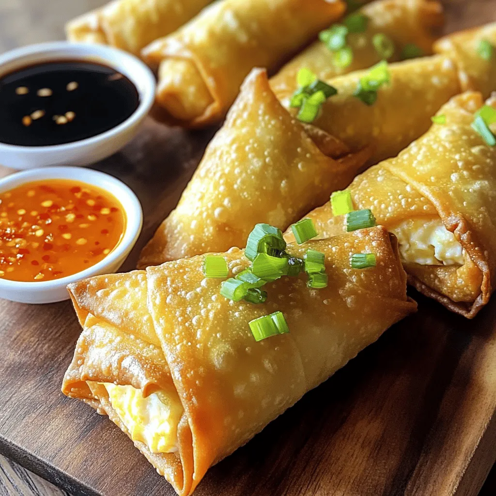 Crab Rangoon Egg Rolls sind ein echter Genuss. Sie vereinen die cremige Füllung von Crab Rangoon mit dem knusprigen Biss einer Eirolle. Hier sind die Schritte, um sie perfekt zuzubereiten.