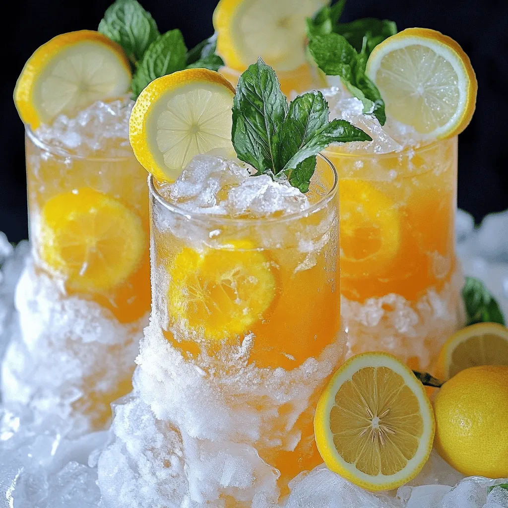 Für die einfache gefrorene Pfirsich-Limonade brauchst du nur wenige frische Zutaten. Du benötigst drei reife Pfirsiche, frisch gepressten Zitronensaft, Honig oder Agavendicksaft, Wasser und eine Prise Salz. Auch Eiswürfel und frische Minze sind schön für die Garnitur. Du kannst die Limonade leicht für Kinder zubereiten.