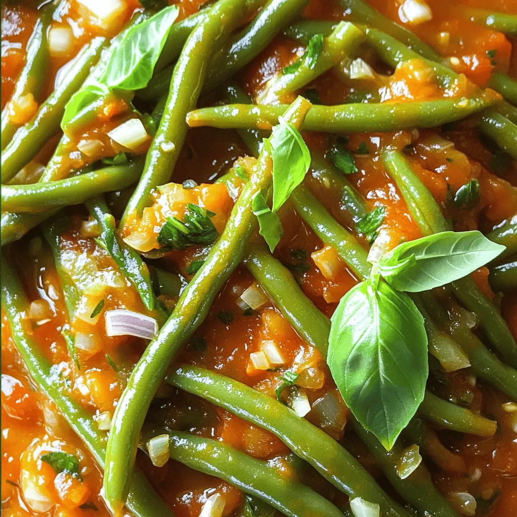 Grüne Bohnen in Tomatensauce sind einfach und lecker. Sie benötigen frische grüne Bohnen, gehackte Tomaten, Zwiebeln und Knoblauch. Diese Zutaten sind leicht zu finden. Sie bieten viel Geschmack und Nährstoffe.
