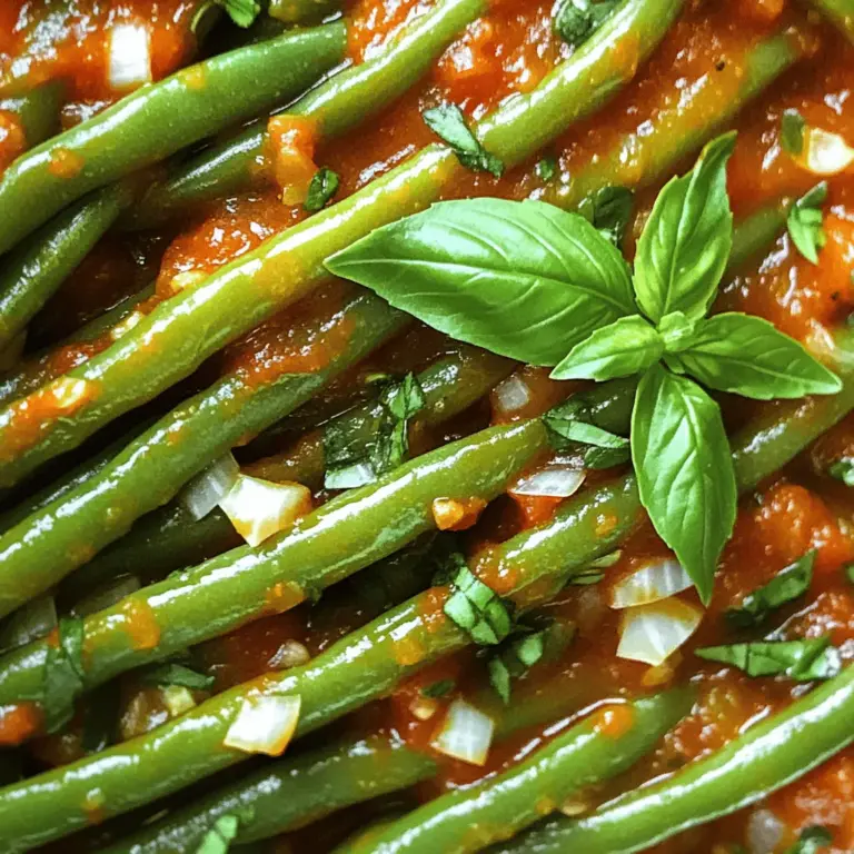 Grüne Bohnen in Tomatensauce sind einfach und lecker. Sie benötigen frische grüne Bohnen, gehackte Tomaten, Zwiebeln und Knoblauch. Diese Zutaten sind leicht zu finden. Sie bieten viel Geschmack und Nährstoffe.