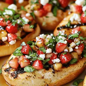 - 4 Hähnchenbrustfilets - 2 Tassen frische Erdbeeren, gewürfelt - 1/4 Tasse frischer Basilikum, gehackt - 1/4 Tasse Schalotten, fein gehackt