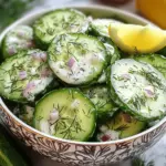 - 2 große Gurken, dünn aufgeschnitten - 1 Tasse griechischer Joghurt - 1 Esslöffel Mayonnaise - 1 Esslöffel Apfelessig - 1 Teelöffel Knoblauchpulver - 1 Teelöffel frischer Dill, gehackt (oder ½ Teelöffel getrockneter Dill) - ½ Teelöffel Salz (nach Geschmack anpassen) - ¼ Teelöffel schwarzer Pfeffer - ¼ Tasse rote Zwiebel, fein gehackt - 1 Esslöffel Honig (optional für eine süße Note) Achte darauf, frische Gurken zu wählen. Sie sollten fest sein und keine weichen Stellen haben. Die Gurken können auch geschält werden, wenn du dies bevorzugst. Griechischer Joghurt bringt eine tolle Cremigkeit. Du kannst auch normalen Joghurt nutzen, aber die Konsistenz wird anders sein. Verwende frischen Dill für den besten Geschmack, aber getrockneter Dill ist auch in Ordnung. Achte darauf, das Salz und den Pfeffer nach deinem eigenen Geschmack einzustellen. Wähle für den besten Geschmack knackige und frische Gurken. Es gibt verschiedene Sorten, aber die Salatgurke ist ideal für diesen Salat. Sie hat eine dünne Haut und wenig Samen. Du kannst auch englische Gurken verwenden, die noch weniger Samen haben. Achte darauf, die Gurken vor dem Schneiden gut zu waschen. So entfernst du Schmutz und Pestizide. Frische Gurken haben auch einen besseren Geschmack, was den gesamten Salat verbessert. Waschen Sie die Gurken gründlich unter fließendem Wasser. Schneiden Sie sie in dünne Scheiben mit einem scharfen Messer oder einem Mandolinen-Schneider. Achten Sie darauf, dass alle Stücke gleich dick sind. So bleibt die Textur schön knackig. Legen Sie die Gurkenscheiben in eine große Schüssel. In einer Rührschüssel vermengen Sie griechischen Joghurt, Mayonnaise, Apfelessig, Knoblauchpulver, Dill, Salz und Pfeffer. Rühren Sie alles mit einem Schneebesen um, bis die Mischung glatt ist. Mögen Sie es süßer? Fügen Sie einen Esslöffel Honig hinzu und rühren Sie es erneut gut durch. Gießen Sie das cremige Dressing über die Gurken und die gehackte rote Zwiebel in der Schüssel. Heben Sie alles vorsichtig unter, damit die Gurken gleichmäßig mit dem Dressing überzogen sind. Lassen Sie den Salat für mindestens 30 Minuten im Kühlschrank. So ziehen die Aromen gut ein. Vor dem Servieren rühren Sie den Salat vorsichtig um. Passen Sie die Gewürze nach Ihrem Geschmack an. Für die vollständige Anleitung schauen Sie sich das [Full Recipe] an. Um die ideale Konsistenz für deinen cremigen Gurkensalat zu erreichen, ist es wichtig, die Gurken gut vorzubereiten. Verwende frische, feste Gurken. Schneide sie dünn, damit sie gleichmäßig viel Dressing aufnehmen. Wenn du die Gurken salzt und sie etwa 15 Minuten ruhen lässt, entziehst du ihnen etwas Wasser. Dies hilft, die Konsistenz des Salats zu verbessern und macht ihn weniger wässrig. Um den Geschmack deines Salats zu verbessern, experimentiere mit frischen Kräutern. Petersilie, Schnittlauch oder Minze können spannende Aromen hinzufügen. Ein Spritzer Zitronensaft bringt Frische und hebt die Aromen hervor. Achte darauf, das Dressing gut abzuschmecken. Ein wenig mehr Salz oder ein Hauch Honig können den perfekten Geschmack ausmachen. So wird der Salat noch schmackhafter und einladender. Für eine ansprechende Präsentation serviere den Salat in einer gekühlten Schüssel. Dies hält den Salat frisch und knackig. Dekoriere ihn mit frischem Dill oder einigen Gurkenscheiben oben drauf. Ein Zitronenschnitz an der Seite fügt nicht nur Farbe hinzu, sondern bietet auch eine tolle Geschmacksnote. So wird dein cremiger Gurkensalat zum Hingucker auf jedem Tisch! Wenn du mehr über die Zubereitung erfahren möchtest, schau dir das [Full Recipe] an. {{image_4}} Wenn du eine vegane Version des cremigen Gurkensalats möchtest, gibt es einfache Alternativen. Ersetze den griechischen Joghurt durch eine pflanzliche Joghurt-Alternative. Du kannst auch vegane Mayonnaise verwenden. Diese Optionen sorgen für die gleiche Cremigkeit, ohne tierische Produkte zu nutzen. Das macht den Salat leicht und frisch, ideal für warme Tage. Um den Geschmack zu verändern, spiele mit den Gewürzen. Du kannst frischen Zitronensaft für eine spritzige Note hinzufügen. Ein Hauch von Kreuzkümmel oder Chili-Pulver bringt eine aufregende Schärfe. Probiere auch frische Kräuter wie Petersilie oder Koriander. Diese Variationen machen den Salat spannend und einzigartig. Das Hinzufügen von anderen Zutaten kann den Salat noch köstlicher machen. Würfel frische Tomaten für eine saftige Textur. Avocado bringt eine cremige Komponente und gesunde Fette. Du kannst auch Paprika oder Oliven hinzufügen, um mehr Farben und Geschmäcker zu integrieren. Diese Zusätze machen den Salat noch nahrhafter und ansprechender. Für das vollständige Rezept, siehe [Full Recipe]. Um die Frische Ihres cremigen Gurkensalats zu bewahren, sollten Sie ihn im Kühlschrank aufbewahren. Legen Sie den Salat in einen luftdichten Behälter. So bleibt der Geschmack frisch und die Konsistenz knackig. Vermeiden Sie es, den Salat in einer offenen Schüssel zu lassen. Das kann die Gurken weich machen. Im Kühlschrank bleibt der cremige Gurkensalat bis zu drei Tage frisch. Nach dieser Zeit kann die Textur leiden. Es ist wichtig, den Salat vor dem Verzehr zu prüfen. Wenn er matschig aussieht oder seltsam riecht, sollten Sie ihn entsorgen. Achten Sie darauf, dass die Zutaten frisch sind, um die Haltbarkeit zu maximieren. Wenn Sie Reste haben, können Sie kreativ werden. Mischen Sie den Salat mit Quinoa oder Reis für eine herzhaftere Mahlzeit. Sie können auch die Gurken in Wraps verwenden oder als Beilage zu gegrilltem Fleisch servieren. Der Salat kann auch in Sandwiches einen frischen Kick geben. Nutzen Sie die Reste, um neue und leckere Gerichte zu kreieren! Ja, du kannst diesen Salat im Voraus machen. Bereite ihn bis zu 24 Stunden vorher zu. Die Aromen werden dadurch noch besser. Stelle sicher, dass du ihn gut abdeckst. So bleibt er frisch im Kühlschrank. Wenn du ihn servierst, rühre ihn gut um. Dieser Salat passt gut zu vielen Gerichten. Hier sind einige Ideen: - Gegrilltes Hähnchen - Gebratener Fisch - Sandwiches - Burger - BBQ-Gerichte Diese Beilagen ergänzen den frischen Geschmack des Salats. Ja, dieser Salat ist glutenfrei. Alle Zutaten enthalten kein Gluten. Du kannst ihn bedenkenlos genießen, wenn du Gluten meidest. Er ist eine tolle Wahl für alle, die glutenfrei essen. Für das vollständige Rezept, schau dir den cremigen Gurkenzauber an. In diesem Artikel habe ich die wichtigsten Zutaten und deren Qualität erläutert. Ich zeigte, wie Sie die Gurken zubereiten und mit einem leckeren Dressing vermengen. Tipps helfen Ihnen, die perfekte Konsistenz und den besten Geschmack zu erreichen. Außerdem gab ich Variationsideen und Lagerhinweise. Diese Anleitung wird Ihre Salatzubereitung erheblich verbessern. Nutzen Sie die Tipps, um kreative Salate zu machen. Genießen Sie frische und gesunde Optionen!