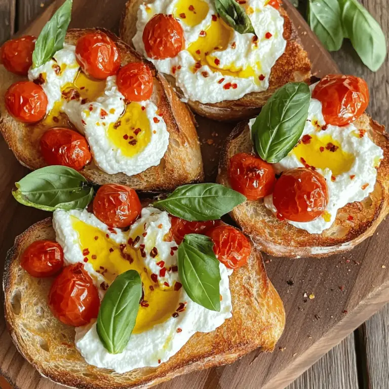- 4 große, reife Tomaten - 200 g Ricotta - 4 Scheiben hochwertiges Brot