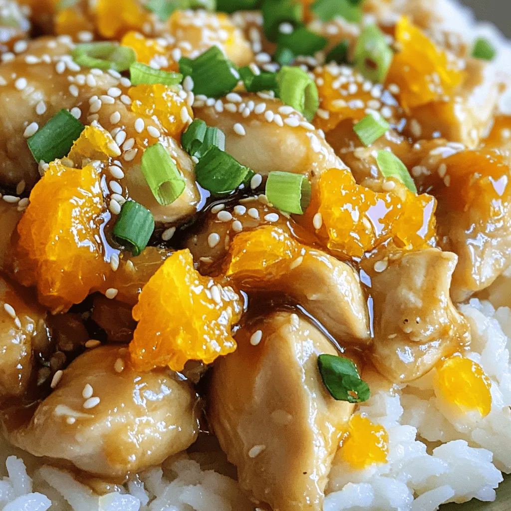 Für dieses einfache Rezept benötigst du nur drei Hauptzutaten: - 450 g Hähnchenschenkel ohne Knochen und Haut, gewürfelt - 240 ml Orangenmarmelade - 2 Esslöffel Sojasauce Diese Zutaten sind leicht zu finden. Hähnchenschenkel geben dem Gericht Saftigkeit. Die Orangenmarmelade sorgt für Süße und Geschmack. Sojasauce bringt die salzige Note. Gemeinsam schaffen sie ein tolles Aroma. Um dein Orangenhühnchen schön zu präsentieren, kannst du einige zusätzliche Zutaten nutzen: - Gehackte Frühlingszwiebeln - Geröstete Sesamsamen Diese Zutaten sehen nicht nur gut aus, sie fügen auch frische und Crunch hinzu. Streue sie einfach über das fertige Gericht. So wird dein Essen noch appetitlicher. Wenn du Allergien hast, kannst du einige Zutaten ersetzen: - Statt Hähnchen kannst du Tofu verwenden. - Nutze eine glutenfreie Sojasauce für eine glutenfreie Option. - Anstelle von Orangenmarmelade probiere Pfirsichmarmelade. Diese Alternativen machen das Rezept für jeden zugänglich. Du kannst das Rezept an deine Bedürfnisse anpassen. Probiere verschiedene Kombinationen aus und finde deinen Favoriten. Zuerst müssen Sie die Zutaten bereitstellen. Nehmen Sie 450 g gewürfelte Hähnchenschenkel ohne Knochen und Haut. Diese Stücke sind perfekt, weil sie schnell garen. Messen Sie dann 240 ml Orangenmarmelade ab. Diese Marmelade gibt dem Gericht den süßen Geschmack. Fügen Sie 2 Esslöffel Sojasauce hinzu. Sie sorgt für einen salzigen, herzhaften Kontrast zur süßen Marmelade. Erhitzen Sie eine große Pfanne bei mittlerer bis hoher Hitze. Geben Sie die gewürfelten Hähnchenschenkel in die Pfanne. Braten Sie das Hähnchen für etwa 5-7 Minuten an. Rühren Sie gelegentlich um, damit es gleichmäßig bräunt. Das Hähnchen sollte durchgegart sein und eine goldene Farbe haben. Wenn das Hähnchen gar ist, reduzieren Sie die Hitze auf mittlere Stufe. Gießen Sie die vorbereitete Orangenmarmeladensauce über das Hähnchen. Rühren Sie gut um, damit alles gleichmäßig bedeckt ist. Lassen Sie das Gericht für weitere 5-7 Minuten köcheln. Dadurch dickt die Sauce ein und wird klebrig. Rühren Sie ab und zu, damit das Hähnchen nicht an der Pfanne kleben bleibt. Wenn die Sauce die richtige Konsistenz hat, nehmen Sie die Pfanne vom Herd. Damit haben Sie eine leckere, schnelle Mahlzeit. Für das vollständige Rezept klicken Sie hier: [Full Recipe]. Die Garzeit ist wichtig. Ich empfehle, das Hähnchen etwa 10 bis 14 Minuten zu braten. Achte auf eine goldene Farbe. Wenn das Hähnchen nicht mehr rosa ist, ist es fertig. Nutze ein Fleischthermometer. Die Innentemperatur sollte 75 °C erreichen. So bleibt das Hähnchen zart und saftig. Um das Hähnchen zart zu halten, wähle die richtigen Teile. Hähnchenschenkel sind ideal, weil sie mehr Fett haben. Marinieren hilft auch. Lasse das Hähnchen mindestens 30 Minuten in der Sauce ziehen. Das macht es noch saftiger. Brate das Hähnchen nicht zu lange. Zu hohe Hitze kann es trocken machen. Für mehr Geschmack kannst du frische Zutaten hinzufügen. Ein Stück Ingwer oder Knoblauch macht viel aus. Auch etwas Chili bringt Würze. Wenn du magst, füge Gemüse hinzu. Paprika oder Brokkoli passen gut. Das macht das Gericht bunter und gesünder. Du kannst die Sauce auch mit etwas Limettensaft aufpeppen. So wird es frisch und spritzig. Probiere es aus und finde deine perfekte Kombination. {{image_4}} Wenn du eine vegetarische Option wünschst, probiere Tofu. Tofu hat eine tolle Textur. Du kannst festen Tofu verwenden, der leicht knusprig wird. Schneide den Tofu in Würfel und brate ihn in der Pfanne. Ersetze das Hähnchen durch den angebratenen Tofu. Mische ihn dann mit der Orangenmarmeladensauce. Er wird die süße Sauce gut aufnehmen. Das Ergebnis ist ein leckeres und nahrhaftes Gericht. Magst du es scharf? Füge etwas Chili oder Sriracha zur Sauce hinzu. Ein Teelöffel reicht oft aus. Das gibt deinem Gericht eine aufregende Note. Du kannst auch frischen Ingwer oder Knoblauch hinzufügen. Diese Zutaten bringen mehr Tiefe in den Geschmack. Diese würzige Variante ist perfekt für alle, die es gerne pikant mögen. Du kannst auch andere Früchte verwenden. Ananas oder Mango passen gut zu diesem Rezept. Diese Früchte bringen eine süße und fruchtige Note. Mische sie einfach in die Sauce. Verwende die gleiche Menge wie bei der Orangenmarmelade. Das gibt deinem Gericht neue Aromen. Experimentiere mit verschiedenen Früchten und finde deinen Favoriten. Für das Grundrezept von 3 Ingredient Orange Chicken sieh dir das [Full Recipe] an. Um dein 3 Ingredient Orange Chicken frisch zu halten, lagerst du es am besten in einem luftdichten Behälter. Dies hilft, die Aromen zu bewahren. Du kannst auch Frischhaltefolie verwenden. Stelle sicher, dass das Hähnchen vollständig abgekühlt ist, bevor du es einpackst. Im Kühlschrank bleibt dein Orangenhühnchen bis zu drei Tage frisch. Achte darauf, es innerhalb dieser Zeit zu essen. Überprüfe immer den Geruch und das Aussehen, bevor du es wieder erhitzt. Wenn es seltsam riecht, wirf es weg. Du kannst das Hähnchen auch einfrieren, um es länger frisch zu halten. Friere es in einem luftdichten Behälter oder einem Gefrierbeutel ein. Achte darauf, so viel Luft wie möglich zu entfernen. Im Gefrierschrank hält es bis zu drei Monate. Wenn du es auftauen möchtest, lass es über Nacht im Kühlschrank. So bleibt es sicher und lecker. Die Zubereitung dauert insgesamt nur 20 Minuten. Sie brauchen 10 Minuten, um alles vorzubereiten. Das Kochen selbst nimmt weitere 10 Minuten in Anspruch. So können Sie schnell ein leckeres Gericht genießen. Ja, die Menge lässt sich ganz einfach anpassen. Wenn Sie mehr oder weniger Gäste haben, ändern Sie einfach die Zutaten. Die Grundverhältnisse bleiben gleich. Zum Beispiel, verwenden Sie mehr Hähnchen für größere Portionen. Das Rezept bleibt trotzdem lecker. Ich empfehle, das Orangenhühnchen mit weißem Reis zu servieren. Gedämpfter Brokkoli passt auch sehr gut. Diese Beilagen ergänzen den süßen Geschmack des Hühnchens. Sie können das Gericht mit Frühlingszwiebeln oder Sesamsamen garnieren. Das macht es noch ansprechender. Für das vollständige Rezept, schauen Sie sich [Full Recipe] an. Das 3 Zutaten Orange Chicken ist einfach und lecker. Wir haben die Hauptzutaten und deren Ersatzstoffe behandelt. Die Schritt-für-Schritt-Anleitung macht die Zubereitung leicht. Tipps helfen, das Hähnchen zart zu halten und den Geschmack zu verbessern. Variationen wie die vegetarische Option erweitern die Möglichkeiten. Schließlich bietet die Lagerinformation wichtige Hinweise zur Haltbarkeit. Kochen macht Spaß und bringt Vielfalt auf den Tisch. Probier es aus und entdecke neue Geschmackserlebnisse!