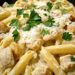 Garlic Parmesan Chicken Pasta Einfache und Leckereien