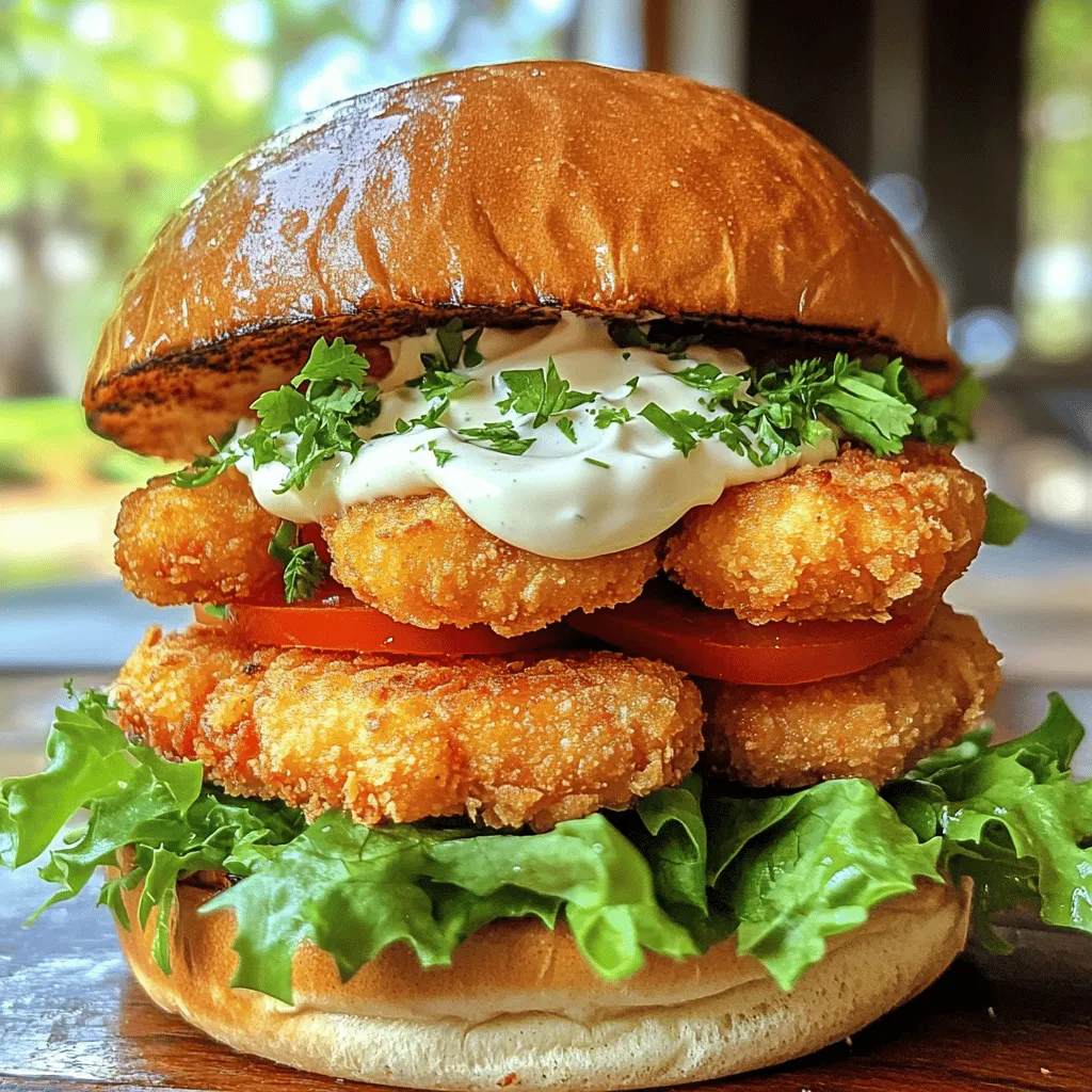 Für den einfachen Prawn Cutlet Burger benötigst du folgende Zutaten: - 250 g Garnelen, geschält und entdarmt - 1 kleine Zwiebel, fein gehackt - 2 Knoblauchzehen, zerdrückt - 1 grüne Chili, fein gehackt - 1/2 Tasse Semmelbrösel - 1 Ei - 2 Esslöffel Maisstärke - 1 Esslöffel frischer Koriander, gehackt - 1 Teelöffel Kreuzkümmelpulver - 1/2 Teelöffel Salz - Schwarzer Pfeffer nach Geschmack - 2 Esslöffel Öl (zum Braten) - Burger-Brötchen - Blattsalat - Tomaten, in Scheiben geschnitten - Mayonnaise oder Aioli (zum Servieren) Frische Garnelen sind der Schlüssel für einen tollen Burger. Achte darauf: - Der Geruch sollte frisch und leicht salzig sein. - Die Garnelen sollten fest und prall sein. - Ihre Farbe sollte gleichmäßig und glänzend sein. - Wenn du sie kaufst, wähle sie, die noch in der Schale sind. Diese Tipps helfen dir, die besten Garnelen zu finden. Wenn du die Burger-Brötchen nicht magst, hier sind einige Alternativen: - Verwende Salatblätter für eine kalorienärmere Option. - Vollkornbrötchen sind gesünder und lecker. - Süßkartoffeln können als Brötchen dienen. Diese Alternativen machen deinen Prawn Cutlet Burger spannend. Du kannst mit verschiedenen Texturen und Geschmäckern spielen. Zuerst kommen die Garnelen. Ich gebe sie in die Küchenmaschine. Pulsieren Sie sie kurz, bis sie grob gehackt sind. Achten Sie darauf, dass sie nicht zu einer Paste werden. Das ist wichtig für die Textur. In einer großen Schüssel vermische ich die gehackten Garnelen mit der feingehackten Zwiebel, dem zerdrückten Knoblauch, der grünen Chili und dem Koriander. Diese Zutaten bringen viel Geschmack. Jetzt füge ich die Semmelbrösel, das Ei, die Maisstärke, das Kreuzkümmelpulver, das Salz und den schwarzen Pfeffer hinzu. Ich mische alles gut, bis eine klebrige Masse entsteht. Diese Mischung ist die Basis für die Patties. Ich teile die Mischung in vier gleiche Portionen. Aus jeder Portion forme ich einen Patty. Es ist wichtig, dass sie gleich groß sind, damit sie gleichmäßig braten. Ich drücke sie leicht platt, damit sie schön knusprig werden. Jetzt kommt der spannende Teil. Ich erhitze das Öl in einer großen Pfanne bei mittlerer Hitze. Sobald es heiß ist, lege ich vorsichtig die Garnelen-Patties in die Pfanne. Ich brate sie für 3-4 Minuten auf jeder Seite. Sie sollten goldbraun und knusprig sein. Während die Patties braten, röste ich die Burger-Brötchen leicht goldbraun. Sobald alles fertig ist, kann ich die Burger zusammenstellen. Auf das untere Brötchen kommt ein Blatt Salat, dann der Garnelen-Cutlet, eine Scheibe Tomate und ein Löffel Mayonnaise oder Aioli. Schließlich setze ich das obere Brötchen darauf. Jetzt sind die Burger bereit zum Servieren! Genießen Sie die knusprige Köstlichkeit des Garnelen-Cutlet-Burgers! Für das vollständige Rezept, schauen Sie sich die Full Recipe an. Die richtige Temperatur ist wichtig für die besten Garnelen-Cutlet-Burger. Erhitze das Öl auf mittlerer Hitze. Wenn das Öl zu heiß ist, brennen die Patties außen an, bleiben innen aber roh. Ideal sind 180 Grad Celsius. Du kannst einen kleinen Test machen: Gib einen Tropfen der Mischung ins Öl. Wenn es brutzelt, ist es bereit. Um die Patties knusprig zu halten, achte darauf, dass du nicht zu viele auf einmal brätst. Überfüllung senkt die Temperatur des Öls. Brate die Patties in kleinen Chargen. Lasse sie nach dem Braten auf einem Küchentuch ruhen. So bleibt die Knusprigkeit erhalten. Die Auswahl der Saucen und Beläge macht deinen Burger besonders. Mayonnaise oder Aioli sind klassische Optionen. Für einen frischen Kick probiere Zitronensaft oder scharfe Sauce. Du kannst auch Avocado, Gurken oder Jalapeños verwenden. Experimentiere mit verschiedenen Kombinationen für den perfekten Burger. {{image_4}} Wenn Sie eine vegane Option suchen, probieren Sie den Kichererbsen-Cutlet. Ersetzen Sie die Garnelen durch Kichererbsen aus der Dose. Pürieren Sie sie grob und mischen Sie sie mit Zwiebeln, Knoblauch und Gewürzen. Fügen Sie Semmelbrösel und Leinsamen als Bindemittel hinzu. Braten Sie die Patties wie im Rezept. So bleibt der Geschmack intensiv und die Textur bleibt gut. Das richtige Gewürz macht einen Burger besonders. Experimentieren Sie mit Paprika, Chili oder sogar Kurkuma. Diese Gewürze geben dem Cutlet eine schöne Farbe und einen tollen Geschmack. Frische Kräuter wie Petersilie oder Dill passen ebenfalls gut. Sie geben eine frische Note und neue Aromen. Seien Sie kreativ und finden Sie Ihre Lieblingskombination. Zu Ihrem Prawn Cutlet Burger passen viele Beilagen. Ein einfacher grüner Salat bringt Frische. Frittierte Süßkartoffel-Pommes sind eine leckere Wahl. Auch Coleslaw ist eine tolle Ergänzung. Er gibt dem Burger einen knackigen Kontrast. Servieren Sie dazu eine scharfe Sauce oder Aioli für einen besonderen Kick. Diese Beilagen machen Ihr Essen noch besser. Um Reste des Prawn Cutlet Burgers aufzubewahren, lassen Sie die Burger zuerst abkühlen. Wickeln Sie sie dann in Frischhaltefolie oder geben Sie sie in einen luftdichten Behälter. Lagern Sie die Burger im Kühlschrank für bis zu zwei Tage. So bleiben die Aromen frisch und lecker. Falls Sie die Patties aufbewahren möchten, können Sie sie auch einfrieren. Legen Sie die geformten Patties auf ein Backblech und frieren Sie sie für etwa eine Stunde ein. Danach können Sie die Patties in einen Gefrierbeutel geben. So sparen Sie Platz und genießen die Patties später. Sie bleiben bis zu drei Monate haltbar. Um die Burger wieder zu wärmen, nehmen Sie sie aus dem Kühlschrank oder Gefrierfach. Wenn sie gefroren sind, lassen Sie sie zuerst im Kühlschrank auftauen. Dann können Sie die Patties in einer Pfanne bei mittlerer Hitze für 4-5 Minuten pro Seite braten. Rösten Sie die Brötchen leicht, um sie knusprig zu machen. So schmecken die Burger fast wie frisch zubereitet. Um die Patties ohne Ei zu machen, verwende einfach eine Banane oder Apfelmus. Diese Zutaten halten die Mischung zusammen. Du kannst auch Chia-Samen verwenden. Mische einen Esslöffel Chia-Samen mit drei Esslöffeln Wasser. Lass es fünf Minuten ruhen, bis es geliert. Füge es dann zur Garnelenmischung hinzu. So bleibst du vegan und die Patties werden trotzdem lecker. Für die Beilagen hast du viele Optionen. Ich empfehle einen frischen Salat. Ein einfacher grüner Salat passt gut dazu. Auch Pommes frites sind eine tolle Wahl. Wenn du etwas Gesundes möchtest, probiere gebratenes Gemüse. Auch ein cremiger Dip wie Aioli ergänzt die Burger perfekt. Die verschiedenen Beilagen machen das Essen spannend und lecker. Ja, du kannst dieses Rezept im Voraus machen. Bereite die Patties einfach vor und lege sie in den Kühlschrank. Du kannst sie auch einfrieren. So hast du immer eine schnelle Mahlzeit bereit. Brate die Patties einfach, wenn du sie essen möchtest. Das spart Zeit und ermöglicht dir, den Prawn Cutlet Burger wann immer du willst zu genießen. Für das vollständige Rezept schaue dir die Angaben in der Vollrezept an. In diesem Artikel habe ich die Zutaten für leckere Garnelen-Patties besprochen. Ich gab Tipps, um frische Garnelen auszuwählen und Alternativen zu Burger-Brötchen zu finden. Die Schritt-für-Schritt-Anleitung führt dich durch die Zubereitung und das Braten der Patties. Außerdem teilte ich praktische Tipps für die perfekte Brattemperatur und knusprige Patties. Abschließend empfehle ich dir, kreativ mit Variationen zu sein und die Patties richtig aufzubewahren. Mit diesen Ideen machst du garantiert jedem eine Freude!
