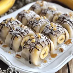 Für die Bananen-Mochi-Rollen brauchst du: - 1 Tasse Süßreis-Mehl (Mochi-Mehl) - 1/4 Tasse Zucker - 1/2 Tasse Wasser - 1/4 Teelöffel Salz - 2 reife Bananen, in Scheiben geschnitten - 1/4 Tasse ungesüßte, geraspelte Kokosnuss - 1/4 Tasse gehackte Nüsse (z.B. Mandeln oder Walnüsse) - Maisstärke oder Kartoffelstärke (zum Bestäuben) - Schokoladensirup oder Honig (zum Beträufeln) Du kannst die Bananen-Mochi-Rollen ganz einfach anpassen. Hier sind einige Ideen: - Verwende Erdbeeren oder Mangos statt Bananen. - Füge etwas Matcha-Pulver für einen grünen Tee-Geschmack hinzu. - Nutze Schokoladenstückchen für eine süßere Note. Süßreis-Mehl ist ein wichtiger Bestandteil. Es gibt den Mochi seine einzigartige Konsistenz. Das Mehl wird aus Klebreis gemahlen und ist glutenfrei. Es macht den Mochi weich und klebrig. Du kannst es in Asialäden oder online finden. Die Verwendung von frischen Früchten macht das Rezept besonders lecker. Bananen bringen eine natürliche Süße. Die geraspelte Kokosnuss gibt einen knusprigen Biss. Nüsse fügen einen schönen Crunch hinzu. Das Bestäuben mit Stärke verhindert, dass der Teig klebt. Es ist wichtig, damit die Rollen gut zu formen sind. Wenn du diese Zutaten kombinierst, wird dein Gericht ein Hit! Für die vollständige Zubereitung schaue dir das Full Recipe an. Zuerst nehme ich eine mikrowellengeeignete Schüssel. Ich füge das Süßreis-Mehl, Zucker und Salz hinzu. Dann mische ich alles gut. Nach der Mischung gebe ich nach und nach Wasser dazu. Dabei rühre ich ständig, bis der Teig glatt ist. Ich decke die Schüssel locker mit Frischhaltefolie ab. Nun kommt die Schüssel für eine Minute in die Mikrowelle. Nach dieser Zeit rühre ich die Mischung gut um. Dann erhitze ich sie für weitere 1-2 Minuten. Der Teig sollte klebrig und leicht durchscheinend sein. Nach dem Garen nehme ich die Mochi-Mischung auf eine saubere Fläche. Ich bestäube die Fläche mit Maisstärke oder Kartoffelstärke. Dann lasse ich den Teig einige Minuten abkühlen. Er muss sicher zu handhaben sein. Jetzt knete ich den Mochi-Teig für etwa eine Minute. Danach rolle ich ihn zu einem Rechteck von etwa 0,5 cm Dicke aus. Ich schneide den Teig in lange Streifen, die etwa 10 cm breit sind. Dann lege ich auf eine Kante jedes Streifens die Bananenscheiben. Ich bestreue sie mit geraspelter Kokosnuss und gehackten Nüssen. Jetzt rolle ich den Mochi-Teig vorsichtig über die Füllung. Sobald ich alle Rollen vorbereitet habe, schneide ich sie in mundgerechte Stücke. Vor dem Servieren beträufel ich die Bananen-Mochi-Rollen mit Schokoladensirup oder Honig. Für die Präsentation lege ich die Rollen auf eine Servierplatte. Ich bestäube sie leicht mit geraspelter Kokosnuss. Eine kleine Schüssel mit Schokoladensirup oder Honig stelle ich zum Dippen auf den Tisch. So sieht es nicht nur schön aus, sondern schmeckt auch toll! Einer der häufigsten Fehler ist, das Wasser zu schnell hinzuzufügen. Füge es schrittweise hinzu, um Klümpchen zu vermeiden. Ein weiterer Fehler ist, die Mikrowelle zu überhitzen. Überprüfe die Mischung nach einer Minute. Wenn sie nicht durchscheinend ist, erhitze sie weiter. Die perfekte Konsistenz ist weich und leicht klebrig. Knete den Teig gut, um Luft einzuschließen. Wenn der Teig zu klebrig ist, bestäube ihn leicht mit Maisstärke oder Kartoffelstärke. Vermeide es, zu viel Stärke zu verwenden, da das Mochi dann trocken wird. Für die traditionelle Methode wird Mochi oft mit einem Mörser und Stößel gemacht. Das gibt dem Teig eine andere Textur. Du kannst auch einen Reiskocher verwenden, um den Reis zu garen, bevor du ihn zermahlst. Halte dich an die Grundzutaten, um den echten Mochi-Geschmack zu bewahren. Diese Tipps helfen dir, leckere Bananen-Mochi-Rollen zu machen. Du kannst die [Full Recipe] nutzen, um die Schritte genau zu befolgen. {{image_4}} Du kannst die Bananen in den Mochi-Rollen leicht ersetzen. Erdbeeren bieten einen süßen, frischen Geschmack. Mango bringt tropische Noten und eine saftige Textur. Beide Früchte passen gut zu der weichen Mochi-Hülle. Schneide die Früchte in dünne Scheiben, um sie leicht einzurollen. Experimentiere mit deinen Lieblingsfrüchten für neue Geschmäcker. Mochi kann auch in verschiedenen Geschmacksrichtungen zubereitet werden. Matcha-Pulver gibt ihm einen erdigen, grünen Tee-Geschmack. Schokolade macht die Rollen süßer und schokoladiger. Mische einen Esslöffel Matcha oder Kakaopulver in den Teig. So kannst du die klassischen Mochi-Rollen neu gestalten. Probiere verschiedene Kombinationen für Spaß beim Essen. Wenn du glutenfrei essen möchtest, benutze einfach glutenfreies Süßreis-Mehl. Das ist eine tolle Option für viele Menschen. Für vegane Mochi-Rollen kannst du den Zucker durch Kokoszucker ersetzen. So bleibt das Rezept pflanzlich. Diese diätetischen Anpassungen sorgen dafür, dass jeder die Bananen-Mochi-Rollen genießen kann. Jeder kann mit diesen einfachen Änderungen leckere Rolls zubereiten. Bananen-Mochi-Rollen bleiben am besten im Kühlschrank. Bewahre sie in einem luftdichten Behälter auf. Das verhindert, dass sie austrocknen. Vermeide direkte Sonne oder Hitzequellen, da dies die Textur verändert. Die Bananen-Mochi-Rollen sind etwa 2 bis 3 Tage haltbar. Nach dieser Zeit können sie zäh und ungenießbar werden. Achte darauf, sie vor dem Verzehr zu überprüfen. Wenn sie unangenehm riechen, entsorge sie sofort. Um die Bananen-Mochi-Rollen wieder aufzuheizen, nutze die Mikrowelle. Erhitze sie für 10 bis 15 Sekunden. Dies macht sie weich und lecker. Vermeide es, sie zu lange zu erhitzen, da sie sonst hart werden. Du kannst auch einen Dampfgarer verwenden, um die Feuchtigkeit zu bewahren. Bananen-Mochi-Rollen sind leckere Snacks aus klebrigem Mochi-Teig. Ich mache sie aus Süßreis-Mehl, Zucker, Wasser und Salz. Diese Sorgen für die Basis. Ich fülle die Rollen mit reifen Bananen, Kokosnuss und Nüssen. Das sorgt für einen tollen Geschmack. Die Mischung aus süß und herzhaft macht sie besonders. Du kannst sie warm oder kalt genießen. Ja, du kannst die Bananen-Mochi-Rollen im Voraus machen. Das ist sehr praktisch! Bereite die Rollen einfach bis zum Schneiden vor. Lege sie dann in den Kühlschrank. So bleiben sie frisch und lecker. Vor dem Servieren schneide sie in Stücke. Das macht die Zubereitung schnell und einfach. Es gibt viele Wege, die Bananen-Mochi-Rollen gesünder zu gestalten. Hier sind einige Ideen: - Verwende weniger Zucker oder ersetze ihn durch Honig. - Nutze Vollkornmehl anstelle von Süßreis-Mehl. - Füge mehr Gemüse oder Samen zur Füllung hinzu. - Probiere verschiedene Früchte wie Erdbeeren oder Mangos. Diese Tipps machen das Rezept nahrhafter und leckerer. Die Bananen-Mochi-Rollen sind ein einfacher Genuss. Wir haben die Zutaten besprochen, um das Beste aus deinem Mochi herauszuholen. Mit Tipps und Tricks kannst du häufige Fehler vermeiden. Variationen mit Früchten und Geschmäckern machen dein Mochi besonders. Denke an die Lagerung, damit deine Rollen frisch bleiben. Erkunde neue Möglichkeiten und genieße dein köstliches Mochi!