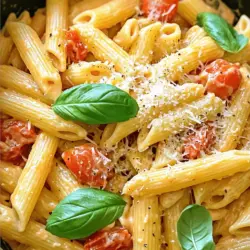 Ein-Pfannen-Cremige Tomatenpasta Einfache und Schnelle Mahlzeit