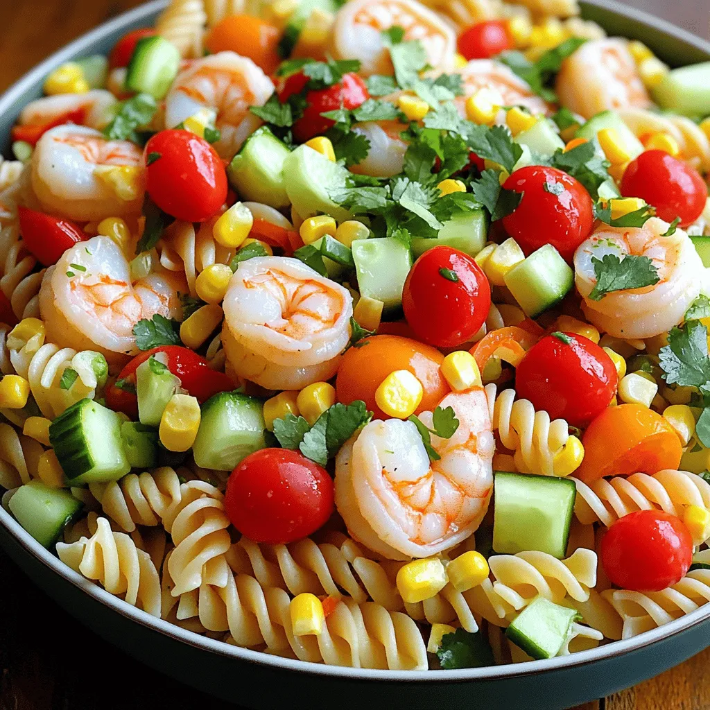 Für den perfekten Seafood Pasta Salad benötigst du folgende Hauptzutaten: - 225 g Rotini-Pasta - 240 g gekochte Garnelen, geschält und entdarmt - 240 g gekochte Jakobsmuscheln, grob gehackt - 150 g Kirschtomaten, halbiert - 75 g Gurke, gewürfelt - 40 g rote Zwiebel, fein gehackt - 120 g Süßmais, abgetropft - 30 g frischer Koriander, gehackt Diese Zutaten sind frisch und bringen die Aromen des Meeres auf deinen Teller. Für das Dressing und den Geschmack brauchst du: - 60 ml Limettensaft - 45 ml Olivenöl - 5 g Knoblauchpulver - Salz und Pfeffer nach Geschmack Diese Gewürze bringen eine frische Note und heben den Geschmack hervor. Achte darauf, frische oder tiefgefrorene Meeresfrüchte zu verwenden. - Frische Meeresfrüchte: Sie bieten den besten Geschmack und die beste Textur. - Tiefgefrorene Meeresfrüchte: Sie sind praktisch und oft gut verarbeitet. Achte darauf, sie gut aufzutauen und abtropfen zu lassen. Die Auswahl der Zutaten macht einen großen Unterschied in deinem Gericht. Nutze die besten, die du finden kannst. Zuerst bringe ich einen großen Topf mit gesalzenem Wasser zum Kochen. Ich füge die Rotini-Pasta hinzu und koche sie, bis sie al dente ist. Das dauert etwa 8 bis 10 Minuten. Dann gieße ich die Pasta ab und spüle sie unter kaltem Wasser. So stoppe ich den Kochprozess und kühle die Pasta ab. In einer großen Rührschüssel kombiniere ich die gekochten Garnelen und die grob gehackten Jakobsmuscheln. Ich würze die Mischung mit Knoblauchpulver, Salz und Pfeffer. Diese Gewürze bringen den frischen Geschmack der Meeresfrüchte gut zur Geltung. Jetzt kommt der spaßige Teil. In einer großen Salatschüssel gebe ich die abgekühlte Pasta, die gewürzten Meeresfrüchte, die halbierten Kirschtomaten, die gewürfelte Gurke, die rote Zwiebel und den Süßmais. Ich rühre alles sanft um, damit sich die Zutaten gut vermischen. Danach bereite ich das Dressing vor. Ich mische Limettensaft, Olivenöl, Salz und Pfeffer in einer kleinen Schüssel. Dann gieße ich das Dressing über den Salat und füge den frischen Koriander hinzu. Ich vermenge alles vorsichtig, bis der Salat schön gleichmäßig aussieht. Jetzt lasse ich den Salat für mindestens 30 Minuten im Kühlschrank ruhen. So ziehen die Aromen richtig gut durch. Um den besten Seafood Pasta Salad zu machen, achte auf frische Zutaten. Frische Meeresfrüchte haben den besten Geschmack. Koche die Pasta nur bis sie al dente ist. Das gibt der Pasta die richtige Textur. Spüle die Pasta unter kaltem Wasser ab, um sie schnell abzukühlen. So bleibt der Salat frisch und lecker. Kühle den Salat für mindestens 30 Minuten. Wenn es heiß ist, lass ihn länger kühlen. Das hilft, die Aromen zu verstärken. Du kannst den Salat auch über Nacht im Kühlschrank lassen. So wird er noch besser. Achte darauf, dass der Salat gut abgedeckt ist, um Gerüche zu vermeiden. Die Präsentation ist wichtig. Serviere den Salat in einer großen, schönen Schüssel. Du kannst auch individuelle Portionen anrichten. Das sieht einladend aus. Garniere den Salat mit frischem Koriander und Limettenschnitzen. Das bringt Farbe und Frische. Diese einfachen Tipps machen deinen Salat besonders schön und ansprechend. {{image_4}} Du kannst viele verschiedene Meeresfrüchte für deinen Pasta-Salat verwenden. Garnelen sind toll, aber auch Muscheln oder Krabben sind lecker. Versuche, frische Produkte zu wählen. Tiefgefrorene Meeresfrüchte sind eine gute Alternative, wenn frische nicht verfügbar ist. Der Geschmack ändert sich leicht, bleibt aber immer gut. Denk daran, die Meeresfrüchte gut zu würzen. Das macht den Salat noch schmackhafter. Das Dressing macht viel aus. Du kannst das klassische Limetten-Olivenöl-Dressing variieren. Probiere zum Beispiel ein Balsamico-Dressing oder ein Joghurtdressing. So bekommst du einen anderen Geschmack. Auch frische Kräuter wie Basilikum oder Dill geben dem Salat einen besonderen Kick. Füge etwas Chili hinzu, wenn du es schärfer magst. Experimentiere und finde deine Lieblingskombination. Wenn du kein Fleisch magst, mach einfach eine vegetarische Version. Lass die Meeresfrüchte weg und füge mehr Gemüse hinzu. Avocado, Paprika oder Zucchini sind tolle Ersatzstoffe. Du kannst auch Kichererbsen für Protein verwenden. Das macht den Salat noch nahrhafter. Diese Variante ist frisch und leicht, perfekt für warme Tage. Egal, ob du die Meeresfrüchte magst oder nicht, dieser Salat wird dir sicher schmecken. Um den Seafood Pasta Salad frisch zu halten, lege ihn in einen luftdichten Behälter. Achte darauf, dass der Salat gut abgekühlt ist, bevor du ihn in den Kühlschrank stellst. So bleibt die Textur der Zutaten knackig. Du kannst den Salat bis zu drei Tage im Kühlschrank aufbewahren. Das Einfrieren von Seafood Pasta Salad ist nicht ideal. Die Meeresfrüchte können beim Auftauen gummiartig werden. Wenn du Reste hast, die du nicht sofort essen kannst, lagere nur die Pasta und das Gemüse separat. Du kannst die Meeresfrüchte frisch zubereiten, wenn du bereit bist, den Salat zu genießen. Um die Frische zu bewahren, füge das Dressing erst kurz vor dem Servieren hinzu. So bleibt die Pasta nicht matschig. Überlege, etwas frischen Koriander als Garnitur zu verwenden. Die Aromen sind dann lebendiger. Wenn du das Salat-Rezept befolgst, wirst du immer einen leckeren, frischen Salat genießen. Der Meeresfrüchte-Pasta-Salat hält sich gut im Kühlschrank. Er bleibt frisch für bis zu drei Tage. Achte darauf, ihn in einem luftdichten Behälter zu lagern. Die Aromen entfalten sich nach ein paar Stunden. So wird der Geschmack noch besser. Ja, du kannst verschiedene Nudelsorten wählen. Spiralnudeln oder Farfalle passen gut dazu. Achte darauf, die Kochzeit anzupassen. Die Idee ist, die Nudeln al dente zu kochen. So bleiben sie knackig und nehmen die Aromen gut auf. Ja, der Salat kann Teil einer gesunden Diät sein. Er enthält gesunde Fette aus Olivenöl. Die Meeresfrüchte liefern Proteine. Die frischen Gemüse sind nährstoffreich und kalorienarm. Achte jedoch auf die Portionsgröße, um deine Ziele besser zu erreichen. Für das vollständige Rezept, schau dir den Tropischen Meeresfrüchte-Pasta-Salat an. In diesem Artikel haben wir alle wichtigen Zutaten für einen leckeren Meeresfrüchte-Pasta-Salat behandelt. Wir haben über die besten Praktiken zur Zubereitung gesprochen und wie man den Salat ansprechend präsentiert. Außerdem haben wir Variationen und Lagerungstipps besprochen, sodass du den Salat frisch genießen kannst. Denke daran, dass auch alternative Zutaten und Dressings den Geschmack verändern können. Experimentiere und finde deine Lieblingsversion! So bereitet der Salat Freude und bleibt lange frisch.