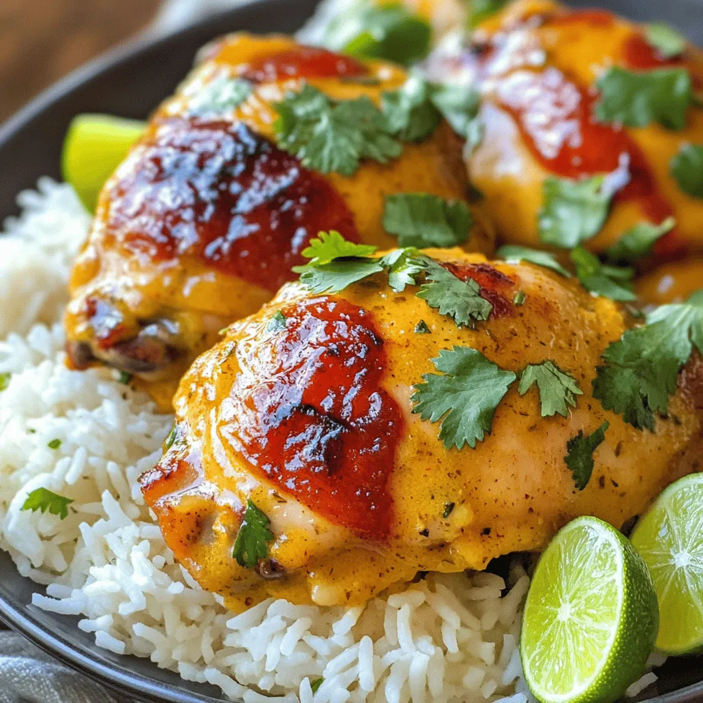 Für das würzige brasilianische Kokosnuss-Hühnchen brauchst du: - 4 Hähnchenschenkel ohne Knochen und Haut - 1 Dose (400 ml) Kokosmilch - 1 Esslöffel Kokosnussöl - 1 mittlere Zwiebel, fein gehackt - 2 Knoblauchzehen, gehackt - 1-2 rote Chilischoten, klein geschnitten - 1 Teelöffel Kreuzkümmel - 1 Teelöffel Paprika - 1 Esslöffel frischer Limettensaft - Salz und Pfeffer nach Geschmack - Frischer Koriander, gehackt, zum Garnieren - Gekochter Jasminreis, zum Servieren Kokosmilch ist ein Hauptbestandteil. Sie bringt Cremigkeit und Geschmack. Achte darauf, eine gute Qualität zu wählen. Die roten Chilischoten geben Schärfe. Wähle sie nach deinem Geschmack. Frischer Koriander gibt einen tollen Akzent. Er ist in vielen Läden erhältlich. Du kannst Hähnchenschenkel durch Hähnchenbrust ersetzen. Das Gericht wird dann magerer. Statt Kokosmilch kannst du auch Mandelmilch verwenden, aber das verändert den Geschmack. Für eine vegetarische Option nimm Tofu oder Kichererbsen. Sie passen gut zur Sauce. Zuerst musst du die Zutaten bereitstellen. Das macht das Kochen leichter. Hier ist, was du brauchst: - 4 Hähnchenschenkel ohne Knochen und Haut - 1 Dose (400 ml) Kokosmilch - 1 Esslöffel Kokosnussöl - 1 mittlere Zwiebel, fein gehackt - 2 Knoblauchzehen, gehackt - 1-2 rote Chilischoten, klein geschnitten - 1 Teelöffel Kreuzkümmel - 1 Teelöffel Paprika - 1 Esslöffel frischer Limettensaft - Salz und Pfeffer nach Geschmack - Frischer Koriander, gehackt, zum Garnieren - Gekochter Jasminreis, zum Servieren Jetzt hast du alles, was du brauchst. Nun kommt der spannende Teil: das Kochen! 1. Erhitze das Kokosnussöl in einer großen Pfanne bei mittlerer Hitze. 2. Füge die gehackte Zwiebel hinzu. Brate sie etwa 5 Minuten lang an, bis sie glasig ist. 3. Rühre den gehackten Knoblauch und die roten Chilischoten ein. Koche alles für 1-2 Minuten. 4. Gib den Kreuzkümmel und das Paprikapulver dazu. Rühre gut um und röste die Gewürze für etwa 1 Minute. 5. Lege die Hähnchenschenkel in die Pfanne. Brate sie 3-4 Minuten auf jeder Seite an. 6. Gieße die Kokosmilch über das Hähnchen. Bringe die Mischung vorsichtig zum Köcheln. 7. Reduziere die Hitze auf niedrig. Decke die Pfanne ab und lasse das Hähnchen 20-25 Minuten garen. 8. Rühre den Limettensaft unter und würze mit Salz und Pfeffer nach Geschmack. 9. Wenn du eine dickere Sauce wünschst, nimm das Hähnchen heraus. Erhöhe die Hitze und koche die Sauce für 5-10 Minuten. 10. Gib das Hähnchen zurück in die Pfanne. Wende es in der cremigen Kokossauce. Achte darauf, das Hähnchen nicht zu lange zu garen. Es sollte zart und saftig sein. Die ideale Garzeit beträgt 20-25 Minuten bei niedriger Hitze. Du kannst die Hähnchenschenkel auch auf eine Innentemperatur von 75 °C prüfen. So weißt du, dass sie gut durch sind. Wenn du die Sauce dicker magst, koche sie länger. Das macht sie reichhaltiger und cremiger. Serviere das Gericht auf Jasminreis für ein tolles Geschmackserlebnis. Du kannst die Schärfe deines würzigen brasilianischen Kokosnuss-Hühnchens ganz einfach anpassen. Wenn du es milder magst, verwende weniger rote Chilischoten. Eine halbe Chili kann schon genug sein. Für mehr Hitze kannst du die Menge erhöhen oder scharfe Chilipulver hinzufügen. Probiere auch verschiedene Sorten von Chilischoten aus. Jalapeños oder Serranos sind tolle Alternativen. Das Wichtigste ist, nach deinem Geschmack zu gehen. Das Gericht schmeckt am besten mit Jasminreis. Der Reis nimmt die köstliche Sauce gut auf. Du kannst auch Quinoa oder ein einfaches Brot dazu servieren. Gegrilltes Gemüse oder einen frischen Salat passen ebenfalls gut dazu. Ein Spritzer Limette über das Gericht bringt noch mehr Frische. Denke daran, die Beilagen einfach zu halten, damit sie die Aromen des Hauptgerichts nicht überdecken. Um die Aromen zu intensivieren, röste die Gewürze leicht an, bevor du das Hähnchen hinzufügst. Das bringt die Geschmäcker besser zur Geltung. Verwende frische Zutaten, besonders für die Kräuter wie Koriander. Frische Limette gibt dem Gericht einen tollen Kick. Lass das Hähnchen in der Kokosmilch länger köcheln, damit es die Aromen gut aufnimmt. Du kannst auch einen Schuss Sojasauce für einen zusätzlichen Umami-Geschmack hinzufügen. Für die vollständige Anleitung und weitere spannende Tipps empfehle ich die [Full Recipe]. {{image_4}} Du kannst das Hühnchen leicht ersetzen. Nutze Tofu oder Seitan als Hauptbestandteil. Tofu nimmt die Aromen gut auf. Schneide ihn in Würfel und brate ihn, bis er goldbraun ist. Verwende die gleiche Gewürzmischung und Kokosmilch. Du wirst ein leckeres, pflanzliches Gericht haben. Anstelle von Hühnchen probiere Fisch oder Garnelen. Lachs ist eine gute Wahl. Er ist reich an Geschmack und passt gut zur Kokosmilch. Koche ihn nur kurz, damit er zart bleibt. Garnelen benötigen ebenfalls wenig Zeit. Sie werden schnell in der Sauce gar. Du kannst das Gericht auf verschiedene Weisen zubereiten. Grille das Hühnchen für einen rauchigen Geschmack. Nutze einen Slow Cooker für ein einfaches, langsames Garen. Das Fleisch wird zart und saftig. Egal welche Methode, die Aromen bleiben intensiv und köstlich. Für die genauen Zubereitungsschritte schaue dir das Full Recipe an. Um dein würziges brasilianisches Kokosnuss-Hühnchen frisch zu halten, lege es in einen luftdichten Behälter. Du kannst auch Frischhaltefolie benutzen, um den Geschmack zu bewahren. Stelle sicher, dass das Gericht abgekühlt ist, bevor du es lagerst. Dies hilft, Kondenswasser zu vermeiden. Wenn du dein Gericht aufwärmst, nimm es aus dem Kühlschrank. Du kannst es in der Mikrowelle oder auf dem Herd erwärmen. Wenn du den Herd benutzt, erhitze bei schwacher bis mittlerer Hitze. Füge ein wenig Wasser oder Kokosmilch hinzu, um die Sauce cremig zu halten. Rühre oft um, damit nichts anbrennt. Im Kühlschrank bleibt das Gericht etwa 3 bis 4 Tage frisch. Wenn du es länger aufbewahren möchtest, friere es ein. Im Gefrierschrank hält es sich bis zu 3 Monate. Achte darauf, es gut zu verpacken, um Gefrierbrand zu vermeiden. Lass das Gericht im Kühlschrank auftauen, bevor du es erneut erhitzt. Um das Gericht schärfer zu machen, füge mehr rote Chilischoten hinzu. Du kannst auch scharfe Chilipaste oder frische Jalapeños benutzen. Wenn du wirklich mutig bist, probiere es mit Habaneros. Denke daran, die Schärfe langsam zu erhöhen. So kannst du den perfekten Geschmack finden. Ja, du kannst Hähnchenbrust statt Hähnchenschenkel verwenden. Achte darauf, die Garzeit zu verkürzen. Hähnchenbrust ist oft zarter und braucht weniger Zeit zum Kochen. Achte darauf, dass das Fleisch gut durchgegart ist. So bleibt es sicher und lecker. Gekochter Jasminreis ist eine perfekte Beilage. Er nimmt die leckere Sauce gut auf. Auch ein frischer Salat mit Limettendressing passt gut. Du kannst auch gebratene grüne Bohnen oder gegrilltes Gemüse servieren. Diese bringen Farbe und Frische auf den Teller. In diesem Artikel haben wir die Zutaten, die Zubereitung und hilfreiche Tipps behandelt. Ich habe Ihnen auch Variationen und Aufbewahrungshinweise gegeben. Das Gericht ist einfach und lässt sich anpassen. Experimentieren Sie mit den Zutaten, um neue Aromen zu entdecken. Denken Sie daran, dass es viele Beilagen gibt, die gut dazu passen. Indem Sie diese Schritte befolgen, gelingt Ihnen das Rezept mühelos. Genießen Sie Ihr selbst gemachtes Essen!