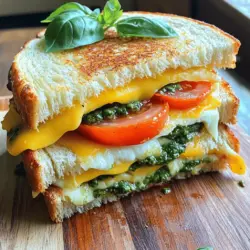 Für ein perfektes Sandwich brauche ich frische und hochwertige Zutaten. Hier sind die Hauptzutaten für mein Rezept: - 4 Scheiben Sauerteigbrot - 4 Scheiben scharfen Cheddarkäse - 2 Scheiben frischen Mozzarella - 2 Esslöffel ungesalzene Butter, weich - 1 Esslöffel Pesto - 1 kleine Tomate, in Scheiben geschnitten - Eine Handvoll frische Basilikumblätter - Salz und Pfeffer nach Geschmack Diese Zutaten bringen viel Geschmack und eine tolle Textur. Ich liebe die Kombination von aromatischem Käse und frischen Kräutern. Die Wahl des Käses ist entscheidend. Scharfer Cheddar hat einen kräftigen Geschmack, der gut mit Tomate und Basilikum harmoniert. Mozzarella bringt Cremigkeit und macht jedes Bissen saftig. Ich mag auch Gouda oder Gruyère. Diese Käsesorten schmelzen gut und bieten eine süßliche Note. Experimentiere mit verschiedenen Käsesorten, um deinen Favoriten zu finden. Das Brot ist die Basis meines Sandwiches. Sauerteigbrot hat eine knusprige Kruste und eine luftige Textur. Es hält die Füllung gut zusammen. Ich empfehle auch Ciabatta oder Vollkornbrot. Diese Brote sind herzhaft und geben dem Sandwich Stabilität. Achte darauf, dass das Brot frisch ist, damit es perfekt gegrillt wird. Wenn du mehr über die Zubereitung erfahren möchtest, schau dir das Full Recipe an. Beginne mit dem Sammeln aller Zutaten. Du benötigst: - 4 Scheiben Sauerteigbrot - 4 Scheiben scharfen Cheddarkäse - 2 Scheiben frischen Mozzarella - 2 Esslöffel ungesalzene Butter, weich - 1 Esslöffel Pesto - 1 kleine Tomate, in Scheiben geschnitten - Eine Handvoll frische Basilikumblätter - Salz und Pfeffer nach Geschmack Vergewissere dich, dass die Butter weich ist. Das macht das Bestreichen einfacher. Schneide die Tomate in dünne Scheiben. So passt sie gut ins Sandwich. Halte die Basilikumblätter bereit. Sie geben einen frischen Geschmack. Ich empfehle, eine Pfanne bei mittlerer Hitze zu verwenden. Eine beschichtete Pfanne funktioniert gut. So bleibt das Sandwich nicht kleben. Du kannst auch eine Grillplatte verwenden, wenn du einen schönen Grillgeschmack möchtest. Beide Methoden schaffen eine goldbraune Kruste. Erhitze die Pfanne oder Grillplatte für etwa zwei Minuten. Achte darauf, dass sie nicht zu heiß wird. Eine zu hohe Temperatur kann das Brot verbrennen, bevor der Käse schmilzt. Das Wenden des Sandwiches kann knifflig sein. Hier sind ein paar Tipps, die helfen. Verwende einen breiten Pfannenwender. Schiebe ihn vorsichtig unter das Sandwich. Hebe es dann schnell an und drehe es um. Wenn du das Sandwich vorsichtig behandelst, bleibt es ganz. Du kannst auch zwei Pfannenwender benutzen. So hast du mehr Kontrolle. Halte das Sandwich mit der Hand fest, während du es wendest. Mit diesen Tipps wird dein Sandwich perfekt gegrillt. Folge auch dem Full Recipe für die besten Ergebnisse. Um den besten Geschmack zu erzielen, verwenden Sie weiche Butter. Verteilen Sie die Butter gleichmäßig auf einer Seite des Brotes. Dadurch wird das Brot beim Grillen goldbraun und knusprig. Stellen Sie sicher, dass die Butter nicht zu kalt ist, da sie sonst nicht gut schmilzt. Experimentieren Sie mit Kräuterbutter für noch mehr Geschmack! Gemüse bringt Frische und Farbe in Ihr Sandwich. Beliebte Optionen sind Tomaten, Paprika und Spinat. Sie können auch Zucchini oder Avocado verwenden. Fügen Sie eine Schicht Pesto oder Hummus hinzu, um mehr Geschmack zu erhalten. Seien Sie kreativ! Kombinieren Sie verschiedene Gemüsesorten und Käsesorten, um neue Geschmackserlebnisse zu schaffen. Um den Käse perfekt zu schmelzen, nutzen Sie zwei Käsesorten. Cheddar und Mozzarella sind eine großartige Kombination. Beginnen Sie mit einer Schicht Cheddar, gefolgt von Mozzarella. Die Mischung hilft, das Sandwich gleichmäßig zu schmelzen. Decken Sie die Pfanne ab, damit die Hitze zirkulieren kann. So schmilzt der Käse schneller. {{image_4}} Es gibt viele köstliche Optionen für ein vegetarisches oder veganes Sandwich. Sie können frisches Gemüse verwenden, wie Paprika, Zucchini oder Spinat. Diese sind nicht nur gesund, sondern bringen auch Farbe auf den Teller. Für den Käse-Ersatz sind Cashewkäse oder Hefeflocken perfekt. Sie geben einen tollen Geschmack und sind einfach zuzubereiten. Möchten Sie etwas Besonderes? Probieren Sie exotische Füllungen! Fügen Sie Zutaten wie Mango, Avocado oder sogar Kimchi hinzu. Diese geben Ihrem Sandwich einen aufregenden Twist. Eine Kombination aus Hähnchen und Erdnusssauce bringt auch asiatische Aromen in Ihr Essen. Diese Kombinationen machen Ihr Sandwich unvergesslich. Regionale Aromen können Ihr Sandwich einzigartig machen. Verwenden Sie lokale Käsesorten, die gut schmelzen, wie Emmentaler oder Gouda. Fügen Sie regionale Zutaten wie Sauerkraut oder Spreewaldgurken hinzu. Diese bringen einen Hauch Heimat auf den Tisch. Kombinieren Sie das mit frisch gebackenem Brot von einem örtlichen Bäcker. So unterstützen Sie auch die lokale Wirtschaft. Für das perfekte gegrillte Sandwich können Sie alle diese Variationen ausprobieren. Schauen Sie sich das [Full Recipe] an, um die Grundlagen zu lernen. Um übrig gebliebene Sandwiches frisch zu halten, lege sie in einen luftdichten Behälter. So bleiben sie weich und lecker. Du kannst sie auch in Frischhaltefolie wickeln. Lagere die Sandwiches im Kühlschrank. Sie sind dort bis zu drei Tage haltbar. Achte darauf, dass sie nicht in der Nähe von feuchten Lebensmitteln liegen. Das kann die Kruste weich machen. Zum Aufwärmen empfehle ich die Pfanne oder den Grill. Erhitze die Pfanne bei mittlerer Hitze. Füge etwas Butter hinzu, bevor du das Sandwich hineinlegst. So wird das Brot knusprig. Du kannst auch einen Sandwich-Maker benutzen. Achte darauf, das Sandwich gleichmäßig zu wärmen. So schmilzt der Käse perfekt. Mikrowellen sind nicht ideal, da sie das Brot weich machen. Um Sumpf-Brot zu vermeiden, solltest du die Füllung gut abtropfen lassen. Nasse Zutaten machen das Brot schnell matschig. Benutze auch nicht zu viel Butter. Zu viel Fett kann das Brot durchweichen. Achte darauf, dass alle Zutaten frisch sind. So bleibt der Geschmack und die Textur besser. Der Kochprozess für ein perfektes Sandwich dauert etwa 6-8 Minuten. Zuerst grillen Sie die erste Seite 3-4 Minuten. Warten Sie, bis das Brot goldbraun ist. Dann drehen Sie das Sandwich um und grillen die andere Seite. Auch hier sollten Sie 3-4 Minuten warten, bis der Käse schmilzt und das Brot knusprig wird. Achten Sie darauf, die Hitze nicht zu hoch einzustellen. Zu hohe Hitze kann das Brot verbrennen, bevor der Käse schmilzt. Die besten Käsesorten zum Schmelzen sind Cheddar, Mozzarella und Gruyère. Diese Käsesorten haben eine gute Schmelzeigenschaft. Cheddar bringt einen herzhaften Geschmack, während Mozzarella für seine Stretchigkeit bekannt ist. Gruyère hat einen nussigen Geschmack, der gut zu anderen Zutaten passt. Sie können auch Käse mischen, um mehr Geschmack zu erzielen. Experimentieren Sie mit verschiedenen Sorten, um Ihre persönliche Lieblingskombination zu finden. Ja, Sie können das Sandwich auch im Toaster zubereiten. Wenn Sie das Sandwich im Toaster machen, verwenden Sie eine spezielle Sandwich-Form. Diese sorgt dafür, dass das Sandwich nicht auseinanderfällt. Stellen Sie sicher, dass Sie das Sandwich vorher leicht buttern. Achten Sie darauf, dass der Toaster nicht zu heiß ist. Wenn er zu heiß ist, kann das Brot verbrennen. Überprüfen Sie das Sandwich nach ein paar Minuten, um sicherzustellen, dass es gut aussieht. Zusammenfassend haben wir die wichtigsten Zutaten für ein perfektes Sandwich entdeckt. Die Auswahl des richtigen Brotes und Käse bringt Geschmack. Ihre Grilltechnik ist entscheidend für die Textur und den Genuss. Verwenden Sie kreative Füllungen für Abwechslung. Denken Sie an die richtige Aufbewahrung, um Reste zu retten. Probieren Sie verschiedene Varianten aus, um Ihr Sandwich zu verbessern. Wenden Sie diese Tipps an, um ein Sandwich zu kreieren, das begeistert. Viel Spaß beim Ausprobieren!
