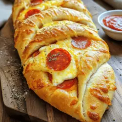 Cheesy Pepperoni Stromboli Einfache Rezeptvorbereitung