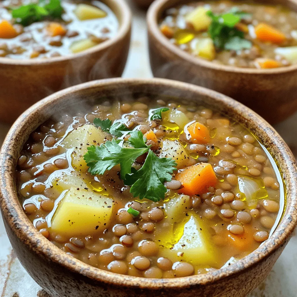 Die Basis für eine leckere arabische Linsensuppe sind frische und einfache Zutaten. Hier ist, was du brauchst: - 1 Tasse grüne oder braune Linsen, gründlich abgespült - 1 mittlere Zwiebel, fein gehackt - 3 Knoblauchzehen, zerdrückt - 2 mittelgroße Karotten, gewürfelt - 1 große Kartoffel, gewürfelt - 4 Tassen Gemüsebrühe - 2 Esslöffel Olivenöl - Saft von 1 Zitrone - Salz und Pfeffer nach Geschmack Diese Zutaten bilden die Grundlage für den tollen Geschmack der Suppe. Die Linsen sind nahrhaft und geben der Suppe eine schöne Textur. Die Gewürze machen das Rezept besonders. Hier sind die wichtigsten: - 1 ½ Teelöffel gemahlener Kreuzkümmel - 1 Teelöffel gemahlener Koriander - ½ Teelöffel geräuchertes Paprikapulver Kreuzkümmel verleiht der Suppe einen warmen, erdigen Geschmack. Koriander bringt einen frischen Hauch. Geräuchertes Paprikapulver gibt der Suppe ein tiefes Aroma. Diese Gewürze machen die Suppe zu einem echten Geschmackserlebnis. Frische Kräuter sind die Krönung für jede Suppe. Ich empfehle: - Frischer Koriander oder Petersilie zur Garnitur Diese Kräuter bringen Farbe und Frische auf den Tisch. Sie passen perfekt zu den Aromen der Suppe. Für Beilagen kannst du frisches Brot oder Fladenbrot servieren. Das macht das Essen noch besser. Wenn du mehr über die Zubereitung erfahren möchtest, schau dir das [Full Recipe] an. Um die arabische Linsensuppe zu machen, brauchst du frische Zutaten. Beginne mit der Auswahl deiner Linsen. Ich empfehle grüne oder braune Linsen. Diese sind nahrhaft und kochen gut. Hier ist eine einfache Liste der benötigten Zutaten: - 1 Tasse grüne oder braune Linsen, gründlich abgespült - 1 mittlere Zwiebel, fein gehackt - 3 Knoblauchzehen, zerdrückt - 2 mittelgroße Karotten, gewürfelt - 1 große Kartoffel, gewürfelt - 1 ½ Teelöffel gemahlener Kreuzkümmel - 1 Teelöffel gemahlener Koriander - ½ Teelöffel geräuchertes Paprikapulver - 4 Tassen Gemüsebrühe - 2 Esslöffel Olivenöl - Saft von 1 Zitrone - Salz und Pfeffer nach Geschmack - Frischer Koriander oder Petersilie zur Garnitur Sobald du alles hast, schneide das Gemüse klein. Das macht das Kochen schneller und einfacher. Jetzt beginnt der spannende Teil! Erhitze das Olivenöl in einem großen Topf. Füge die gehackte Zwiebel hinzu. Dünste sie fünf Minuten lang, bis sie glasig ist. Dann kommt der zerdrückte Knoblauch dazu. Dünste ihn nur eine weitere Minute, bis er gut riecht. Gib die gewürfelten Karotten und die Kartoffel in den Topf. Koche sie fünf Minuten lang, während du gelegentlich umrührst. Danach fügst du die Linsen, Kreuzkümmel, Koriander und Paprikapulver hinzu. Rühre gut um, damit sich die Gewürze gleichmäßig verteilen. Gieße die Gemüsebrühe in den Topf und bringe alles zum Kochen. Reduziere dann die Hitze auf niedrig. Decke den Topf ab und lasse die Suppe 25 bis 30 Minuten köcheln. Die Linsen und das Gemüse sollten zart sein. Willst du eine cremigere Suppe? Dann püriere einfach die Hälfte der Suppe mit einem Stabmixer. Gib sie dann zurück in den Topf. Alternativ kannst du die Suppe auch in einem Standmixer pürieren. Wenn du die Suppe servierst, achte darauf, sie heiß in Schalen zu füllen. Garniere jede Schale mit frischem Koriander oder Petersilie. Das gibt Farbe und Frische. Probiere das Rezept aus dem Abschnitt Full Recipe, um ein tolles Ergebnis zu erzielen. Beim Kochen der arabischen Linsensuppe gibt es einige häufige Fehler. Ein Fehler ist, die Linsen nicht gut abzuspülen. Schmutzige Linsen können den Geschmack der Suppe beeinträchtigen. Achte auch darauf, die Linsen nicht zu lange zu kochen. Sie sollten zart, aber nicht matschig sein. Zu viel Wasser kann die Suppe wässrig machen. Halte dich an die angegebene Menge an Gemüsebrühe. Diese Suppe ist sehr anpassbar. Du kannst die Gewürze nach deinem Geschmack ändern. Möchtest du es schärfer? Füge etwas Cayennepfeffer hinzu. Wenn du es süßer magst, kannst du mehr Karotten verwenden. Auch die Kräuter kannst du wechseln. Frischer Thymian oder Minze können tolle Alternativen sein. Probiere verschiedene Kombinationen, um deine perfekte Suppe zu finden. Um die beste arabische Linsensuppe zu kochen, nutze frische Zutaten. Das macht einen großen Unterschied. Verwende einen großen Topf für gleichmäßiges Kochen. Das Gemüse sollte gleichmäßig klein geschnitten sein, damit es gleichmäßig gart. Rühre die Suppe regelmäßig um, damit nichts anbrennt. Für eine cremigere Textur püriere einen Teil der Suppe. So wird sie reichhaltiger und leckerer. Du kannst die vollständige Anleitung in unserem [Full Recipe] finden. {{image_4}} Du kannst die arabische Linsensuppe leicht anpassen. Sie ist von Natur aus vegetarisch und vegan. Verwende einfach Gemüsebrühe anstelle von Rinder- oder Hühnerbrühe. So bleibt die Suppe lecker und nahrhaft. Für mehr Geschmack füge verschiedene Gemüsesorten hinzu, wie Spinat oder Kürbis. Dies macht die Suppe noch bunter und gesünder. Jede Region hat ihre eigene Art, Linsensuppe zu kochen. In einigen Ländern fügen die Köche Tomaten oder Paprika hinzu. Manche verwenden auch Lammfleisch für einen herzhaften Geschmack. Wenn du magst, probiere es aus! Du kannst auch frische Kräuter wie Minze oder Dill verwenden. Diese verleihen der Suppe ein besonderes Aroma. Um die Suppe noch reichhaltiger zu machen, füge weitere Zutaten hinzu. Probiere diese Optionen: - 1 Tasse gewürfelte Süßkartoffeln - 1 Tasse Blattgemüse wie Grünkohl oder Spinat - 1 Tasse Kichererbsen für extra Protein - 1-2 Stangen Sellerie, gewürfelt Diese Zutaten machen die Suppe sättigender und voller Geschmack. Sie passen gut zu den traditionellen Linsen und Gewürzen. So kannst du die Suppe nach deinem Geschmack anpassen und immer wieder neu entdecken. In der [Full Recipe] findest du die Basis für all diese Variationen. Um die beste Qualität zu sichern, lagere die übrig gebliebene Suppe in einem luftdichten Behälter. Achte darauf, die Suppe vollständig abkühlen zu lassen, bevor du sie verpackst. So verhinderst du, dass sich Kondenswasser bildet, welches die Suppe verwässern kann. Du kannst die Suppe auch in Portionen aufteilen. So bleibt die Frische länger erhalten und du kannst nach Bedarf aufwärmen. Im Kühlschrank bleibt die Linsensuppe bis zu fünf Tage frisch. Stelle sicher, dass der Kühlschrank kalt genug ist. Wenn du die Suppe länger aufbewahren möchtest, friere sie ein. In einem Gefrierbehälter hält sie bis zu drei Monate. Vergiss nicht, das Datum und den Inhalt auf dem Behälter zu notieren. So behältst du den Überblick. Um die Suppe wieder aufzuwärmen, gib sie in einen Topf. Erhitze sie bei mittlerer Hitze und rühre gelegentlich um. Wenn die Suppe zu dick ist, füge etwas Wasser oder Brühe hinzu. Du kannst sie auch in der Mikrowelle erwärmen. Achte darauf, sie in einem mikrowellengeeigneten Behälter zu verwenden. Decke den Behälter lose ab, um Spritzer zu vermeiden. Erwärme die Suppe in Intervallen von einer Minute und rühre dazwischen um. Arabische Linsensuppe ist sehr gesund. Sie enthält viele Nährstoffe. Linsen sind reich an Ballaststoffen. Ballaststoffe helfen der Verdauung. Sie enthalten auch viel Eiweiß. Das macht sie gut für die Muskeln. Die Suppe hat wenig Fett und viele Vitamine. Karotten und Kartoffeln liefern Vitamine und Mineralien. Diese Suppe ist ideal für eine ausgewogene Ernährung. Ja, du kannst verschiedene Linsenarten verwenden. Grüne oder braune Linsen sind am besten. Sie kochen gut und haben einen tollen Geschmack. Rote Linsen sind auch eine gute Wahl. Sie kochen schneller und machen die Suppe cremiger. Achte darauf, die Kochzeit anzupassen. Das sorgt für die beste Konsistenz. Experimentiere mit verschiedenen Sorten! Zu arabischer Linsensuppe passen viele Beilagen gut. Ein frisches Fladenbrot ist eine tolle Wahl. Es ergänzt die Aromen perfekt. Du kannst auch einen einfachen Salat dazu servieren. Ein Joghurt-Dip bringt Frische. Wenn du es würziger magst, probiere Chili oder scharfe Sauce. Diese Beilagen machen das Essen noch leckerer. In diesem Artikel haben wir die Zutaten, die Zubereitung und die besten Tipps für arabische Linsensuppe behandelt. Ich habe einfache Schritte geteilt, um eine köstliche Suppe zu kochen. Vergessen Sie nicht, die Gewürze und Kräuter nach Ihrem Geschmack anzupassen. Lagern Sie Reste richtig, um die frische Suppe länger zu genießen. Durch diese Tipps und Tricks können Sie ein köstliches Essen zubereiten. Experimentieren Sie mit Variationen, um Ihre eigene perfekte Linsensuppe zu schaffen.