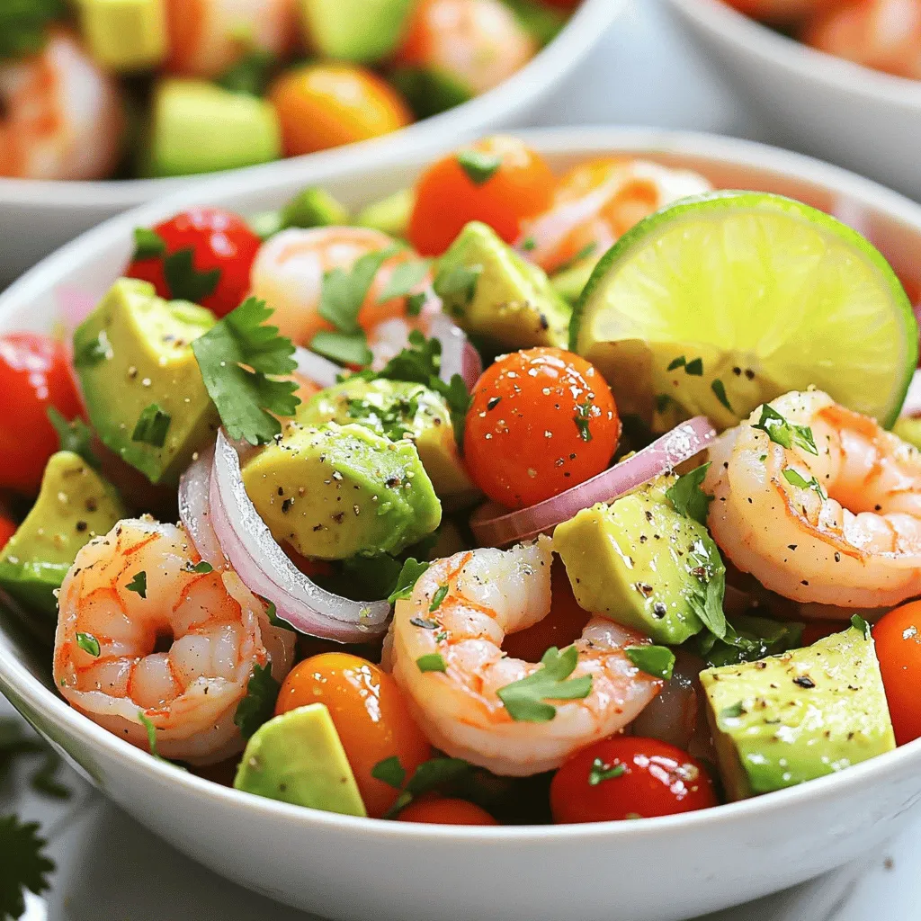 Um einen gesunden Avocado-Garnelen-Salat zu machen, brauchst du folgende Hauptzutaten: - 450 g Garnelen, geschält und entdarmt - 2 reife Avocados, gewürfelt - 1 Tasse Cherrytomaten, halbiert - 1/2 rote Zwiebel, fein gehackt - 1/4 Tasse frischer Koriander, gehackt - 2 Esslöffel Olivenöl - 2 Esslöffel Limettensaft - 1 Teelöffel Knoblauchpulver - Salz und Pfeffer nach Geschmack Diese Zutaten sorgen für eine perfekte Balance aus Geschmack und Nährstoffen. Garnelen sind eiweißreich und gut für die Muskeln. Avocados liefern gesunde Fette, die gut für das Herz sind. Du kannst den Salat mit optionalen Zutaten verfeinern. Hier sind einige Vorschläge: - 1/2 Tasse Mais für Süße - 1 kleine Jalapeño, fein gehackt für Schärfe - 1/4 Tasse Feta-Käse für zusätzlichen Geschmack - Ein Spritzer Tabasco oder eine andere scharfe Sauce Diese Zutaten geben dem Salat mehr Tiefe und Abwechslung. Probiere sie aus, um deinen perfekten Geschmack zu finden. Bei der Auswahl frischer Zutaten achte auf Folgendes: - Garnelen: Sie sollten frisch riechen, nicht fischig. Achte auf eine feste Textur. - Avocados: Wähle reife Avocados, die leicht nachgeben, wenn du sie drückst. - Cherrytomaten: Sie sollten glänzend und fest sein. Vermeide matschige Tomaten. - Koriander: Frisch und grün ist am besten. Vermeide welke Blätter. Frische Zutaten machen deinen Salat noch besser. Wenn du Zeit hast, kaufe immer frisch. So schmeckt der gesunde Avocado-Garnelen-Salat noch leckerer. Für das genaue Rezept schaue dir die Full Recipe an. Zuerst bringen wir einen großen Topf mit Wasser zum Kochen. Fügen Sie eine Prise Salz hinzu. Geben Sie die Garnelen ins Wasser. Kochen Sie sie 2-3 Minuten lang, bis sie rosa sind. Abgießen und abkühlen lassen. Dies sorgt dafür, dass sie zart und saftig bleiben. Nehmen Sie eine kleine Schüssel. Geben Sie Olivenöl, Limettensaft, Knoblauchpulver, Salz und Pfeffer hinein. Rühren Sie alles gut um. Probieren Sie das Dressing und passen Sie die Gewürze nach Ihrem Geschmack an. Ein gutes Dressing bringt die Aromen zusammen. In einer großen Rührschüssel kommen die gewürfelten Avocados, halbierten Cherrytomaten und die fein gehackte rote Zwiebel. Fügen Sie den frischen Koriander hinzu. Mischen Sie alles vorsichtig, um die Avocados nicht zu zerdrücken. Die Farben und Texturen sehen schon jetzt toll aus. Sobald die Garnelen abgekühlt sind, geben Sie sie in die Schüssel mit den anderen Zutaten. Vermengen Sie alles behutsam. So bleibt der Salat frisch und knusprig. Die Garnelen bringen einen tollen Geschmack und Protein in den Salat. Gießen Sie das vorbereitete Dressing gleichmäßig über den Salat. Mischen Sie alles vorsichtig, damit die Avocados ganz bleiben. Der Salat sollte gut angezogen sein, aber nicht matschig wirken. Jetzt ist er bereit für den Tisch! Für die komplette Anleitung können Sie das [Full Recipe] ansehen. Um die besten Garnelen zu bekommen, achte auf die Frische. Kaufe sie am besten am selben Tag. Garnelen sind perfekt, wenn sie leicht rosa und fest sind. Koche sie nur kurz, etwa 2-3 Minuten. Wenn sie zu lange kochen, werden sie gummiartig. Verwende auch salziges Wasser, um den Geschmack zu verbessern. Avocados sollten reif, aber fest sein. Drücke leicht auf die Schale. Wenn sie leicht nachgibt, sind sie bereit. Schneide sie vorsichtig und vermeide zu viel Druck. Arbeite schnell, wenn du sie in den Salat gibst. Mische die Avocados zuletzt, damit sie nicht zerdrückt werden. Um den Geschmack zu verbessern, probiere verschiedene Gewürze. Füge beispielsweise Kreuzkümmel oder Paprika hinzu. Diese Gewürze geben dem Salat eine besondere Note. Kräuter wie Dill oder Petersilie können auch gut passen. Experimentiere mit verschiedenen Ölen, wie Avocado- oder Sesamöl. So bleibt der Salat spannend und lecker. Für die vollständige Zubereitung des Salats schaue dir das [Full Recipe] an. {{image_4}} Wenn du eine vegane Option suchst, kannst du die Garnelen durch Kichererbsen ersetzen. Kichererbsen sind reich an Proteinen und passen gut zu Avocados. Für eine glutenfreie Variante achte darauf, dass alle Zutaten, wie das Dressing, glutenfrei sind. So bleibt der Salat für alle Diäten geeignet. Nutze das, was die Saison bietet. Im Frühling sind frische Erbsen und Spargel lecker. Im Sommer kannst du Zucchini oder Paprika hinzufügen. Im Herbst bieten sich Äpfel oder Birnen an. Diese Zutaten bringen neue Aromen und Farben in deinen Salat. Du kannst auch andere Proteine verwenden. Hühnchen oder Tofu sind tolle Ergänzungen. Lachs fügt einen reichhaltigen Geschmack hinzu. Wenn du noch mehr Vielfalt möchtest, probiere Quinoa oder schwarze Bohnen. Diese Optionen machen deinen Salat noch sättigender und gesünder. Um deinen gesunden Avocado-Garnelen-Salat frisch zu halten, benötigst du einen luftdichten Behälter. Fülle den Salat in den Behälter und verschließe ihn gut. Stelle sicher, dass der Salat nicht lange bei Raumtemperatur bleibt. Er sollte so schnell wie möglich in den Kühlschrank. Im Kühlschrank hält der Salat etwa 1 bis 2 Tage. Die frischen Zutaten sorgen für einen tollen Geschmack, aber die Avocados können schnell braun werden. Um das zu vermeiden, lege etwas Zitronensaft auf die Avocados vor dem Lagern. Das hilft, die Farbe zu erhalten. Wenn du Reste hast, kannst du kreativ werden. Füge die Reste zu einem Wrap hinzu oder mische sie in eine Omelette. Du kannst auch die Garnelen und das Gemüse in einer Suppe verwenden. So bleibt der Geschmack frisch, und du verhinderst Lebensmittelverschwendung. Der gesunde Avocado-Garnelen-Salat hat etwa 300 Kalorien pro Portion. Diese Zahl kann leicht variieren, je nachdem, wie viel Olivenöl oder Avocado Sie verwenden. Avocados sind reich an gesunden Fetten, die gut für den Körper sind. Garnelen liefern viel Protein und wenig Fett. So bleibt der Salat nahrhaft und leicht. Ja, Sie können viele Zutaten im Voraus vorbereiten. Schneiden Sie die Avocados und die Zwiebeln einige Stunden vorher. Lagern Sie sie in einem luftdichten Behälter, um sie frisch zu halten. Sie können die Garnelen auch vorkochen und kalt stellen. Achten Sie darauf, das Dressing erst kurz vor dem Servieren hinzuzufügen. So bleibt der Salat knackig und frisch. Wenn Sie keine Garnelen mögen, gibt es viele Alternativen. Hähnchenbrust ist eine tolle Option. Sie können auch Kichererbsen für eine vegetarische Version nehmen. Tofu eignet sich ebenfalls gut, wenn Sie eine vegane Variante wünschen. Jede dieser Optionen bringt einen guten Geschmack und ergänzt die anderen Zutaten. Ja, dieser Salat ist gut für Meal Prep. Bereiten Sie die Zutaten in getrennten Behältern vor. Mischen Sie alles erst kurz vor dem Essen. So bleibt der Salat frisch und lecker. Sie können ihn bis zu 3 Tage im Kühlschrank aufbewahren. Er eignet sich perfekt für das Mittagessen oder als leichtes Abendessen. Der Salat bleibt im Kühlschrank etwa 1 bis 2 Tage frisch. Avocados können schnell braun werden. Um dies zu verhindern, fügen Sie etwas Limettensaft hinzu. Lagern Sie das Dressing separat, um die Frische zu bewahren. Genießen Sie den Salat so schnell wie möglich für den besten Geschmack. Wenn Sie ihn richtig lagern, bleibt er schmackhaft. Für das vollständige Rezept schauen Sie sich den Full Recipe an. Der gesunde Avocado-Garnelen-Salat bietet viel. Wir haben die Haupt- und optionalen Zutaten besprochen. Ich habe Schritt-für-Schritt erklärt, wie man den Salat zubereitet. Tipps zur perfekten Zubereitung helfen dir, Fehler zu vermeiden. Auch Variationen und Lagerung habe ich behandelt. Abschließend ist dieser Salat eine einfache, leckere Wahl für jede Mahlzeit. Probier ihn aus und erlebe den Geschmack!