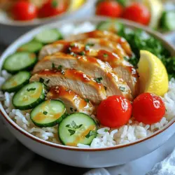 Hähnchen & Reis-Bowls mit Knoblauchsauce köstlich genießen