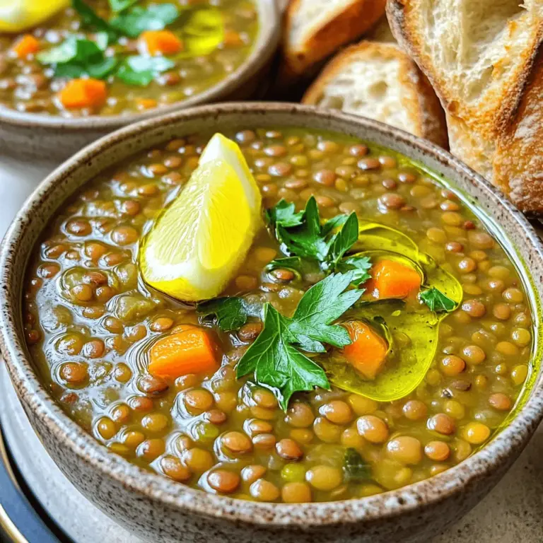 Die wichtigsten Zutaten sind einfach zu finden und lecker. Du brauchst: - 1 Tasse grüne oder braune Linsen, gut abgespült - 1 große Zwiebel, fein gehackt - 2 Knoblauchzehen, minced - 2 mittelgroße Karotten, gewürfelt - 2 mittelgroße Tomaten, gehackt - 1 rote Paprika, gewürfelt - 4 Tassen Gemüsebrühe - 2 Esslöffel Olivenöl - Salz und Pfeffer nach Geschmack Diese Zutaten bilden die Basis für die perfekte irakische Linsensuppe. Die Linsen sind nahrhaft und geben der Suppe einen schönen Geschmack. Die Zwiebel und der Knoblauch bringen Aroma und Tiefe. Karotten und Paprika fügen Süße hinzu. Tomaten bringen Frische und Farbe in die Suppe. Die Gewürze machen diese Suppe besonders. Du brauchst: - 1 Teelöffel gemahlener Kreuzkümmel - 1 Teelöffel gemahlener Koriander - 1/2 Teelöffel Kurkuma - 1/2 Teelöffel Paprika - 1/4 Teelöffel Cayennepfeffer (optional für Schärfe) Kreuzkümmel gibt der Suppe einen warmen, erdigen Geschmack. Koriander bringt eine frische Note. Kurkuma sorgt für eine schöne Farbe und hat viele gesundheitliche Vorteile. Paprika fügt eine milde Süße hinzu, während Cayennepfeffer für etwas Würze sorgt. Diese Gewürze machen die Linsensuppe einzigartig und aromatisch. Die Garnitur macht das Gericht komplett. Du kannst verwenden: - Frische Petersilie oder Koriander - Zitronenschnitze zum Servieren Petersilie und Koriander fügen Farbe und Frische hinzu. Ein Spritzer Zitrone bringt einen tollen, frischen Geschmack. Diese kleinen Details machen die Suppe noch köstlicher. Du kannst die Garnitur nach deinem Geschmack anpassen. Für die vollständige Zubereitung schau dir das [Full Recipe] an. Um die beste irakische Linsensuppe zu machen, bereite zuerst alle Zutaten vor. Hier ist, was du brauchst: - 1 Tasse grüne oder braune Linsen, gut abgespült - 1 große Zwiebel, fein gehackt - 2 Knoblauchzehen, minced - 2 mittelgroße Karotten, gewürfelt - 2 mittelgroße Tomaten, gehackt - 1 rote Paprika, gewürfelt - 1 Teelöffel gemahlener Kreuzkümmel - 1 Teelöffel gemahlener Koriander - 1/2 Teelöffel Kurkuma - 1/2 Teelöffel Paprika - 1/4 Teelöffel Cayennepfeffer (optional für Schärfe) - 4 Tassen Gemüsebrühe - 2 Esslöffel Olivenöl - Salz und Pfeffer nach Geschmack - Frische Petersilie oder Koriander zum Garnieren - Zitronenschnitze zum Servieren Sorge dafür, dass alles bereit ist, bevor du kochst. Das macht den Kochprozess viel einfacher. Beginne, indem du das Olivenöl in einem großen Suppentopf erhitzt. Füge die gehackte Zwiebel hinzu und dünste sie, bis sie glasig ist. Das dauert etwa 5-7 Minuten. Dann gib den Knoblauch, die Karotten und die Paprika dazu. Brate alles zusammen für weitere 5 Minuten. Jetzt kommen die Gewürze. Streue Kreuzkümmel, Koriander, Kurkuma, Paprika und Cayennepfeffer über das Gemüse. Rühre gut um und röste die Gewürze für 1-2 Minuten. Das sorgt dafür, dass die Aromen stark sind. Füge dann die abgespülten Linsen und die gehackten Tomaten hinzu. Gieße die Gemüsebrühe dazu und bringe alles zum Kochen. Wenn es kocht, reduziere die Hitze und decke den Topf ab. Lass die Suppe 30-35 Minuten köcheln, bis die Linsen zart sind. Um eine cremigere Suppe zu bekommen, püriere einen Teil der Suppe mit einem Stabmixer. Alternativ kannst du eine Tasse Suppe in einen Mixer geben und dann zurück in den Topf gießen. So wird die Suppe schön glatt. Schmecke die Suppe mit Salz und Pfeffer ab. Beim Servieren, garniere sie mit frischer Petersilie oder Koriander. Ein Zitronenschnitz an der Seite gibt einen tollen Geschmack. Für die vollständige Rezeptdetails, schau dir das [Full Recipe] an. Ein häufiger Fehler ist, die Linsen nicht gut abzuspülen. Schmutzige Linsen können den Geschmack der Suppe verändern. Spüle sie immer gründlich ab. Ein weiterer Fehler ist, die Hitze zu hoch zu wählen. Das kann die Linsen zerkochen. Halte die Hitze niedrig, besonders während des Köchelns. Außerdem solltest du die Suppe nicht zu lange kochen. Überkochen kann die Linsen matschig machen. Achte darauf, die Konsistenz im Blick zu behalten. Würzen ist der Schlüssel zu einem großartigen Geschmack. Beginne mit einer Basis aus Zwiebeln und Knoblauch. Diese geben der Suppe Tiefe und Aroma. Füge die Gewürze nach dem Anbraten des Gemüses hinzu. So können sie ihr volles Aroma entfalten. Probiere, die Gewürze nach deinem Geschmack anzupassen. Ein Hauch von Cayennepfeffer bringt Hitze. Wenn du es milder magst, lasse ihn weg. Denke daran, die Suppe am Ende zu kosten. So kannst du Salz und Pfeffer nach Bedarf hinzufügen. Du kannst die Suppe leicht anpassen. Wenn du mehr Gemüse magst, füge zusätzliche Karotten oder Paprika hinzu. Für mehr Protein, gib etwas Hühnchen oder Kichererbsen dazu. Wenn du eine cremigere Textur möchtest, püriere einen Teil der Suppe. Das macht sie reichhaltiger. Garnituren wie frische Kräuter oder Zitronensaft bringen frische Aromen hervor. Sie verleihen der Suppe einen tollen Geschmack. Experimentiere mit den Zutaten, um deine perfekte Version zu finden. Du kannst deine eigene Note hinzufügen, basierend auf dem, was du magst. Schau dir den [Full Recipe] an, um alle Schritte zu sehen. {{image_4}} Die irakische Linsensuppe ist von Natur aus sehr anpassbar. Sie ist schon fast immer vegetarisch. Um sie vegan zu machen, stelle sicher, dass du Gemüsebrühe verwendest, die keine tierischen Produkte enthält. Du kannst auch etwas Kokosmilch hinzufügen, um die Suppe cremiger zu machen. Das gibt einen tollen Geschmack und eine schöne Textur. In verschiedenen Regionen des Irak gibt es viele Arten, Linsensuppe zuzubereiten. Im Norden fügt man oft mehr Gemüse hinzu, wie Kartoffeln oder Sellerie. Im Süden sind die Gewürze intensiver, oft mit mehr Kreuzkümmel und Koriander. Manche Leute mögen es, die Suppe mit einer Limette oder Zitrone zu servieren, um die Aromen zu heben. Diese Unterschiede machen jede Suppe einzigartig. Du kannst der Linsensuppe viele tolle Zutaten hinzufügen. Zum Beispiel passen Spinat oder Grünkohl gut hinein. Das bringt mehr Nährstoffe und Farbe. Auch geräucherter Paprika kann einen tiefen, rauchigen Geschmack hinzufügen. Für eine scharfe Note kannst du frische Chili oder ein wenig Harissa verwenden. Diese Zutaten machen die Suppe noch leckerer und interessanter. Wenn du mehr über die Zubereitung erfahren möchtest, schau dir das Full Recipe an. Um die Suppe zu kühlen, lasse sie zuerst auf Raumtemperatur abkühlen. Gieße die Linsensuppe dann in einen luftdichten Behälter. Schließe den Behälter gut, um das Eindringen von Luft zu verhindern. Stelle ihn in den Kühlschrank. Die Suppe bleibt so bis zu drei Tage frisch. Wenn du die Suppe länger aufbewahren möchtest, friere sie ein. Verwende einen gefrierfesten Behälter oder Portionierbeutel. Lasse etwas Platz, da sich die Suppe beim Gefrieren ausdehnt. Beschrifte den Behälter mit dem Datum. So weißt du, wie lange sie schon gefroren ist. Die Suppe kann bis zu drei Monate eingefroren werden. Um die beste Frische zu sichern, erwärme nur die Menge, die du essen möchtest. Vermeide es, die gesamte Suppe mehrmals zu erhitzen. Das beeinträchtigt den Geschmack und die Textur. Wenn du einen Teil aufbewahrst, stelle sicher, dass er wieder gut abgedeckt ist. So bleibt die Linsensuppe aromatisch und lecker. Die Linsensuppe ist nicht nur nahrhaft, sondern auch einfach zuzubereiten. Probier das vollständige Rezept, um ein tolles Gericht zu genießen! Du kannst die Linsensuppe in einem luftdichten Behälter bis zu 5 Tage im Kühlschrank aufbewahren. Achte darauf, die Suppe gut abzukühlen, bevor du sie in den Kühlschrank stellst. Zum Aufwärmen erhitzt du sie einfach in einem Topf oder in der Mikrowelle. Die Suppe kann auch länger frisch bleiben, wenn du sie einfrierst. In einem geeigneten Behälter hält sie sich bis zu 3 Monate im Tiefkühler. Ja, du kannst die Linsen vorher einweichen. Das Einweichen hilft, die Kochzeit zu verkürzen und macht die Linsen leichter verdaulich. Weiche die Linsen ein, indem du sie in Wasser für etwa 2 Stunden ruhen lässt. Danach spülst du sie gründlich ab, bevor du sie in die Suppe gibst. Beachte aber, dass grüne und braune Linsen oft keine lange Einweichzeit brauchen. Für ein rundes Gericht empfehle ich einige leckere Beilagen. Hier sind einige Vorschläge: - Frisches Fladenbrot: Es passt perfekt, um die Suppe aufzutunken. - Salat: Ein einfacher Gurken- und Tomatensalat bringt Frische. - Joghurt: Ein Klecks Joghurt gibt der Suppe eine cremige Note. - Reis: Serviere die Suppe mit Reis für eine sättigende Option. Diese Beilagen ergänzen die Aromen der Linsensuppe und machen dein Essen noch köstlicher. Die irakische Linsensuppe ist einfach zuzubereiten und sehr lecker. Wir haben die Hauptzutaten, die wichtigen Gewürze und die besten Garnierungen besprochen. Die Schritt-für-Schritt-Anleitung hilft dir beim Kochen und teilt Tipps für die perfekte Konsistenz. Zudem gibt es viele Variationen, um die Suppe nach deinem Geschmack anzupassen. Denk daran, die Suppe richtig zu lagern und auf häufige Fehler zu achten. So hast du immer eine köstliche, nahrhafte Mahlzeit bereit. Probier es aus und genieße diese wunderbare Küche!