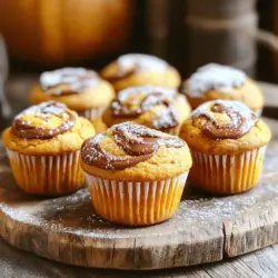 Swirled Nutella Pumpkin Muffins Einfaches Rezept