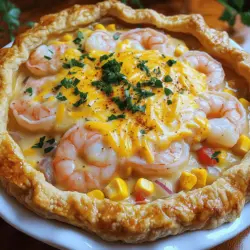 Für einen köstlichen Florida Shrimp Pie brauchen Sie folgende Zutaten: - 450 g frische Garnelen, geschält und entdarmt - 1 bereits zubereiteter Tortenboden (23 cm) - 2 Esslöffel Butter - 1 mittlere Zwiebel, fein gehackt - 2 Knoblauchzehen, gehackt - 1 rote Paprika, gewürfelt - 240 g Mais (frisch oder gefroren) - 240 ml Sahne - 2 große Eier - 100 g geriebener Cheddar-Käse - 1 Teelöffel Old Bay Gewürz - Salz und Pfeffer nach Geschmack - Frische Petersilie, gehackt (zum Garnieren) Die Garnelen sind der Star dieses Gerichts. Wählen Sie frische Garnelen, die fest und glänzend sind. Der Geruch sollte frisch nach Meer riechen, nicht fischig. Wenn Sie gefrorene Garnelen verwenden, tauen Sie sie zuerst auf. Achten Sie darauf, die Garnelen gut zu schälen und zu entdarmen, damit sie zart und lecker bleiben. Der Tortenboden ist einfach, aber wichtig. Ein bereits zubereiteter Boden spart Zeit und macht das Kochen einfacher. Old Bay Gewürz bringt den typischen Geschmack von Florida. Die Zwiebel, der Knoblauch und die Paprika fügen Frische und Farbe hinzu. Der Mais bringt eine süße Note und passt gut zu den Garnelen. Diese Zutaten machen das Gericht nicht nur lecker, sondern auch bunt und ansprechend. Für das vollständige Rezept besuchen Sie bitte die [Full Recipe]. Beginnen Sie mit den Garnelen. Sie sollten frisch und von hoher Qualität sein. Schneiden Sie die Zwiebel und die Paprika klein. Hacken Sie den Knoblauch. Diese Schritte machen die Füllung aromatisch und lecker. Erhitzen Sie Butter in einer Pfanne. Fügen Sie die Zwiebel hinzu und braten Sie sie, bis sie weich ist. Geben Sie den Knoblauch und die Paprika dazu. Braten Sie alles für ein paar Minuten, bis die Paprika weich wird. Jetzt fügen Sie die Garnelen und den Mais hinzu. Kochen Sie diese Mischung etwa fünf Minuten lang. Die Garnelen sollten rosa und fest sein. Nehmen Sie die Pfanne vom Herd. Lassen Sie die Mischung etwas abkühlen, damit die Eier später nicht gerinnen. In einer großen Schüssel schlagen Sie die Sahne und die Eier zusammen. Fügen Sie Old Bay Gewürz, Salz und Pfeffer hinzu. Mischen Sie alles gut mit einem Schneebesen. Jetzt nehmen Sie den vorgefertigten Tortenboden. Legen Sie ihn in eine Tortenform. Verteilen Sie die Garnelenmischung gleichmäßig auf dem Boden. Gießen Sie dann die Sahnemischung über die Garnelen und das Gemüse. Streuen Sie den geriebenen Cheddar-Käse oben auf. Dies gibt der Torte eine köstliche Kruste. Heizen Sie den Ofen auf 190°C vor. Backen Sie die Torte 30 bis 35 Minuten lang. Die Füllung sollte fest sein und der Käse goldbraun und blubbernd. Nach dem Backen nehmen Sie die Torte aus dem Ofen. Lassen Sie sie zehn Minuten abkühlen, bevor Sie sie in Stücke schneiden. Garnieren Sie die Torte vor dem Servieren mit frischer, gehackter Petersilie. Dies sorgt für einen schönen Farbkontrast und zusätzlichen Geschmack. Jetzt sind Sie bereit, Ihren Florida Shrimp Pie zu genießen! Wenn Sie das Rezept im Detail sehen möchten, schauen Sie sich die Full Recipe an. Um perfekte Garnelen zu erhalten, achten Sie auf die Frische. Kaufen Sie Garnelen, die klar und leicht glänzend sind. Vermeiden Sie Garnelen mit schwarzen Stellen oder unangenehmem Geruch. Kochen Sie die Garnelen nur, bis sie rosa sind. Überkochen führt zu zähen Garnelen. Ein guter Tortenboden macht einen großen Unterschied. Verwenden Sie einen vorgefertigten Boden für Zeitersparnis. Achten Sie darauf, dass der Boden gut gebräunt ist. Wenn Sie selbst einen Boden machen, nutzen Sie kalte Butter. Dies sorgt für eine zarte Textur. Passen Sie das Rezept an, um Ihre Vorlieben zu berücksichtigen. Fügen Sie andere Meeresfrüchte wie Krabben oder Muscheln hinzu. Verwenden Sie einen anderen Käse wie Gouda oder Mozzarella. Für mehr Geschmack können Sie frische Kräuter wie Thymian oder Dill verwenden. {{image_4}} Wenn du keinen Fisch magst, gibt es tolle Alternativen. Du kannst zum Beispiel Zucchini, Pilze oder Brokkoli verwenden. Diese Gemüsesorten geben dem Pie einen frischen Geschmack. Du kannst auch Kichererbsen hinzufügen. Sie sorgen für eine gute Textur und Proteine. Achte darauf, die Gewürze anzupassen, um die Aromen zu verbessern. Der Florida Shrimp Pie hat einen besonderen Charakter. In Florida nutzen wir frische, lokale Garnelen. In anderen Staaten kannst du vielleicht andere Meeresfrüchte finden. Zum Beispiel wird in Louisiana oft mit Krabben oder Muscheln gearbeitet. Jede Region bringt ihren eigenen Stil und ihre eigenen Zutaten ein. Das macht jeden Pie einzigartig. Du kannst die Gewürze leicht anpassen. Old Bay Gewürz ist sehr beliebt, aber du kannst auch Cajun-Gewürz probieren. Füge etwas Limettensaft hinzu für mehr Frische. Für einen schärferen Geschmack benutze Paprika oder Cayennepfeffer. Diese kleinen Anpassungen können den Geschmack stark verändern und deinen Pie besonders machen. Wenn Sie noch Stücke vom Florida Shrimp Pie haben, lagern Sie diese richtig. Lassen Sie die Torte auf Raumtemperatur abkühlen. Wickeln Sie die Stücke gut in Frischhaltefolie oder Aluminiumfolie ein. Sie können auch einen luftdichten Behälter verwenden. So bleibt die Torte frisch und lecker. Lagern Sie die Torte im Kühlschrank. Um den besten Geschmack zu erhalten, heizen Sie den Ofen auf 180°C (350°F) vor. Nehmen Sie die Torte aus dem Kühlschrank und lassen Sie sie kurz stehen. Legen Sie die Stücke auf ein Backblech. Backen Sie die Torte für etwa 10-15 Minuten. So wird die Füllung warm und der Käse schmilzt wieder. Die Torte hält sich im Kühlschrank etwa 3 bis 4 Tage. Wenn Sie sie länger aufbewahren möchten, frieren Sie die Stücke ein. Wickeln Sie die Stücke gut ein, um Gefrierbrand zu vermeiden. Im Gefrierschrank bleibt der Florida Shrimp Pie bis zu 2 Monate frisch. Zum Auftauen legen Sie die Torte einfach über Nacht in den Kühlschrank. Wenn du keine Garnelen magst oder allergisch bist, gibt es gute Alternativen. Du kannst Hähnchenbrust oder Tofu verwenden. Diese Optionen sind einfach zu kochen und passen gut zu den anderen Zutaten. Hähnchenbrust sollte gut gewürzt werden, um den Geschmack zu verbessern. Tofu kann in kleine Würfel geschnitten und angebraten werden, um eine schöne Textur zu bekommen. Du kannst auch Gemüse wie Zucchini oder Pilze verwenden, wenn du eine vegetarische Version möchtest. Die Zubereitungszeit für Florida Shrimp Pie beträgt etwa 15 Minuten. Das Backen dauert 30 bis 35 Minuten. Insgesamt kannst du diese leckere Torte in etwa 50 Minuten fertigstellen. Es ist ein einfaches Rezept, das wenig Aufwand erfordert. Du kannst deinen Ofen auf 190 °C vorheizen, während du die Füllung zubereitest. So geht es schnell und einfach. In Florida gibt es viele Orte, die Florida Shrimp Pie servieren. Küstenrestaurants sind oft die besten Orte dafür. Wenn du in Städten wie Miami oder Tampa bist, suche nach lokalen Meeresfrüchte-Restaurants. Auch auf Food-Festivals findest du oft Stände, die diese Spezialität anbieten. Viele dieser Plätze verwenden frische, lokale Garnelen, was das Gericht noch besser macht. Es ist immer eine gute Idee, die Empfehlungen von Einheimischen zu fragen. Florida Shrimp Pie ist ein köstliches Gericht, das einfach zuzubereiten ist. Wir haben die Hauptzutaten, die Zubereitungsschritte und hilfreiche Tipps behandelt. Denk daran, frische Garnelen sind der Schlüssel zum Erfolg. Variationen und Lagerungshinweise machen es leicht, das Rezept anzupassen. Ob du es frisch servierst oder für später aufbewahrst, dieser Pie wird immer lecker sein. Lass deine Kreativität spielen und genieße jeden Bissen!