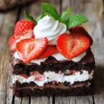 Für diesen leckeren Brownie Erdbeerkuchen brauchen wir einige einfache Zutaten. Hier sind die Hauptzutaten: - 1 Portion fudgy Brownies (selbstgemacht oder fertig gekauft) - 2 Tassen frische Erdbeeren, geputzt und in Scheiben geschnitten - 1 Tasse Schlagsahne - 3 Esslöffel Puderzucker - 1 Teelöffel Vanilleextrakt - ½ Teelöffel Mandelextrakt (optional für eine elegante Note) - Frische Minzblätter zur Dekoration (optional) Diese Zutaten sorgen für einen tollen Geschmack und eine schöne Textur. Die Brownies sind der Herzstück des Desserts, während die Erdbeeren frische Süße bringen. Für den besten Geschmack wähle ich süße, reife Erdbeeren. Sorten wie 'Elsanta' oder 'Honeoye' sind großartig. Diese Erdbeeren sind saftig und haben einen tollen Geschmack. Achte darauf, dass die Erdbeeren fest und glänzend sind. Vermeide matschige oder beschädigte Beeren. Wenn du die Erdbeeren auswählst, rieche daran. Ein süßer Duft zeigt, dass sie frisch sind. Wenn es um Schlagsahne geht, sind Frische und Qualität wichtig. Ich empfehle, echte Schlagsahne zu wählen, nicht die aus der Dose. Achte darauf, dass sie mindestens 30% Fett hat. Das gibt der Sahne eine tolle Stabilität und einen reichhaltigen Geschmack. Wenn du die Sahne kaufst, schau auf das Haltbarkeitsdatum. Frische Sahne schmeckt einfach besser! Um die Sahne gleichmäßig zu schlagen, benutze einen kalten Rührbehälter. Das hilft, die optimale Konsistenz zu erreichen. Diese Zutaten und Tipps machen deinen Brownie Erdbeerkuchen zu einem echten Dessert-Traum. Für das vollständige Rezept kannst du die [Full Recipe] ansehen. Zuerst bereiten wir die Brownies vor. Wenn Sie selbst Brownies machen, backen Sie diese nach Ihrem Rezept. Lassen Sie die Brownies dann vollständig abkühlen. Gekaufte Brownies sind eine gute Wahl. Sie sind einfach und schnell. Schneiden Sie die abgekühlten Brownies in Quadrate oder Rechtecke. Diese werden die Basis für unser Dessert. Jetzt kommen wir zur Schlagsahne. Nehmen Sie eine Rührschüssel und geben Sie die Schlagsahne hinein. Fügen Sie den Puderzucker, Vanilleextrakt und den Mandelextrakt hinzu, falls Sie diesen verwenden. Schlagen Sie alles mit einem Mixer auf mittlerer Stufe. Achten Sie darauf, die Sahne nicht zu übermixen. Schlagen Sie sie, bis sich weiche Spitzen bilden. Das dauert etwa 3 bis 5 Minuten. Nun bereiten wir die Erdbeeren vor. Nehmen Sie die geschnittenen Erdbeeren und geben Sie sie in eine separate Schüssel. Fügen Sie einen Spritzer Zucker hinzu, etwa einen Esslöffel. Dies hilft, die Säfte der Erdbeeren zu aktivieren. Lassen Sie die Erdbeeren etwa 10 Minuten ruhen. So werden sie süßer und saftiger. Jetzt ist es Zeit, das Dessert zu schichten. Nehmen Sie einen Brownie und legen Sie ihn auf einen Servierteller. Geben Sie einen Klecks Schlagsahne darauf. Dann fügen Sie einen Löffel der gesüßten Erdbeeren hinzu. Wiederholen Sie diesen Prozess mit weiteren Brownies, Schlagsahne und Erdbeeren. Dadurch entsteht ein schöner mehrschichtiger Effekt. Sie können auch individuelle Türmchen machen. Garnieren Sie das Dessert mit der restlichen Schlagsahne. Fügen Sie frische Minzblätter zur Dekoration hinzu. Dies gibt dem Dessert eine frische Note. Servieren Sie es auf individuellen Desserttellern oder in Gläsern, um die Schichten zu zeigen. Vorbereitungszeit beträgt 20 Minuten. Die Gesamtzeit bleibt bei 20 Minuten. So haben Sie ein köstliches Dessert schnell zubereitet. Für das vollständige Rezept schauen Sie sich [Full Recipe] an. Beim Backen von Brownies gibt es einige häufige Fehler. Ein falsches Backzeit kann zu trockenen oder klebrigen Brownies führen. Überprüfen Sie die Brownies frühzeitig. Stechen Sie mit einem Zahnstocher hinein; er sollte leicht feucht sein. Lassen Sie die Brownies nach dem Backen abkühlen. Dies hilft, die Konsistenz zu verbessern. Für die perfekte Schlagsahne gibt es einige einfache Tipps. Verwenden Sie frische, kalte Sahne. Kühlen Sie die Schüssel vorher im Kühlschrank. Beginnen Sie mit niedriger Geschwindigkeit. So verhindern Sie Spritzer. Schlagen Sie die Sahne, bis sich weiche Spitzen bilden. Übermixen Sie sie nicht, sonst wird sie butterig. Eine Prise Puderzucker sorgt für zusätzlichen Geschmack. Die Konsistenz Ihrer Brownies ist wichtig für den Geschmack. Für fudgy Brownies verwenden Sie mehr Fett und weniger Mehl. Achten Sie darauf, die Brownies nicht zu lange zu backen. Ein Zahnstocher sollte mit ein paar feuchten Krümeln herauskommen. Lassen Sie die Brownies in der Form auskühlen. So können sie ihre Form besser halten. Für das beste Ergebnis, folgen Sie der [Full Recipe]. {{image_4}} Um glutenfreie Brownies zu machen, benutze ich Mandelmehl oder Reismehl. Diese Mehle geben den Brownies eine tolle Textur. Du kannst auch eine glutenfreie Backmischung verwenden. Achte darauf, dass alle anderen Zutaten ebenfalls glutenfrei sind. So bleibt dein Dessert sicher und lecker. Erdbeeren sind großartig, aber andere Beeren sind auch lecker! Himbeeren, Blaubeeren oder Brombeeren passen gut zu Brownies. Diese Beeren bringen eine frische Note. Probiere eine Mischung aus verschiedenen Beeren für einen bunten Look. Das macht das Dessert noch attraktiver. Wenn du eine vegane Version willst, ersetze die Schlagsahne durch Kokoscreme. Diese gibt einen tollen Geschmack und ist leicht zu machen. Für die Brownies kannst du Eier durch Apfelmus oder Leinsamen ersetzen. Das bindet die Zutaten gut. So kannst du einen köstlichen, veganen Brownie Erdbeerkuchen genießen. Für die komplette Anleitung schaue dir das Full Recipe an. Um Ihren Brownie Erdbeerkuchen frisch zu halten, decken Sie ihn gut ab. Verwenden Sie Frischhaltefolie oder einen luftdichten Behälter. So bleibt die Feuchtigkeit erhalten und die Aromen bleiben frisch. Wenn Sie den Kuchen nicht sofort servieren, lagern Sie die einzelnen Schichten getrennt. So vermeiden Sie, dass die Brownies durch die Sahne und die Früchte matschig werden. Brownies halten sich gut in einem verschlossenen Behälter bei Raumtemperatur. Sie bleiben so für bis zu vier Tage frisch. Um Erdbeeren aufzubewahren, legen Sie sie in ein Papiertuch, um Feuchtigkeit zu absorbieren. Bewahren Sie sie im Kühlschrank auf, damit sie nicht verderben. Achten Sie darauf, verschimmelte Erdbeeren sofort zu entfernen, um die anderen nicht zu beeinträchtigen. Im Kühlschrank hält der Brownie Erdbeerkuchen etwa zwei Tage. Nach dieser Zeit verlieren die Erdbeeren an Frische und die Sahne kann wässrig werden. Es ist am besten, das Dessert frisch zu genießen. Wenn Sie es länger aufbewahren möchten, ziehen Sie in Betracht, die Brownies und die Sahne getrennt zu lagern. So können Sie jederzeit einen frischen Kuchen zusammenstellen. Ja, gefrorene Erdbeeren sind eine gute Wahl. Sie sind praktisch und oft günstiger. Achte darauf, sie vorher gut abzutropfen. So vermeidest du eine matschige Mischung. Du kannst sie sogar leicht antauen lassen, um den Geschmack zu intensivieren. Gefrorene Erdbeeren eignen sich gut für die Schichtung im Dessert. Die Vorbereitung ist einfach. Beginne mit den Brownies. Wenn du sie selbst machst, lasse sie abkühlen. Bei gekauften Brownies folge den Anweisungen. Bereite dann die Schlagsahne vor. Mische Sahne, Puderzucker und Extrakte in einer Schüssel. Schlage alles, bis es eine cremige Konsistenz hat. Nach dem Schneiden der Erdbeeren schichtest du die Zutaten. Beginne mit einem Brownie, dann Schlagsahne und Erdbeeren. Wiederhole das, bis du die Schichten hast, die dir gefallen. Wenn frische Erdbeeren fehlen, nutze andere Früchte. Himbeeren oder Brombeeren sind tolle Alternativen. Auch Pfirsiche oder Äpfel passen gut. Du kannst die Früchte nach deinem Geschmack anpassen. Eine andere Option ist, Erdbeermarmelade zu verwenden. Das gibt dem Dessert eine süße Note und macht es einfach. In diesem Artikel haben wir die besten Zutaten für den Brownie Erdbeerkuchen besprochen. Wir haben die Grundlagen für die Zubereitung, die Auswahl der besten Erdbeeren und Tipps für die Schlagsahne behandelt. Wichtige Fehler wurden aufgezeigt und wir haben kreative Variationen erkundet. Denken Sie daran, frische Zutaten zu wählen und die Schritte genau zu befolgen. So gelingt Ihr Dessert garantiert! Viel Spaß beim Ausprobieren und Genießen!