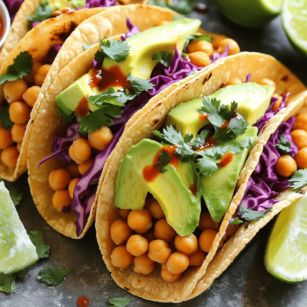 Für die knusprigen Kichererbsen-Tacos brauchst du einige wichtige Zutaten. Hier sind sie: - 1 Dose (425 g) Kichererbsen, abgetropft und abgespült - 2 Esslöffel Olivenöl - 8 kleine Maistortillas Diese Zutaten bilden die Basis für den knusprigen Genuss. Die richtige Mischung von Gewürzen macht den Unterschied. Verwende: - 1 Teelöffel geräuchertes Paprikapulver - 1/2 Teelöffel gemahlener Kreuzkümmel - 1/2 Teelöffel Knoblauchpulver - Salz und Pfeffer nach Geschmack Diese Gewürze geben den Kichererbsen einen tollen Geschmack. Beilagen und Toppings machen die Tacos komplett. Nutze: - 1 Tasse rote Kohl, fein gehobelt - 1 Avocado, in Scheiben geschnitten - 1/4 Tasse frischer Koriander, gehackt - 1 Limette, in Spalten geschnitten - Optional: Scharfe Soße zum Garnieren Diese frischen Zutaten bringen Farbe und Geschmack auf deinen Teller. Für das vollständige Rezept schau dir die Full Recipe an. Zuerst öffne die Dose Kichererbsen. Gieße sie in ein Sieb und spüle sie gut ab. Das hilft, die Kichererbsen sauber zu machen. Lass sie dann gut abtropfen. So wird das Öl später besser haften. Nimm eine große Schüssel und füge die abgetropften Kichererbsen hinzu. Jetzt kommt das Olivenöl dazu. Es macht die Kichererbsen knusprig und lecker. Füge geräuchertes Paprikapulver, Kreuzkümmel und Knoblauchpulver hinzu. Vergiss nicht, Salz und Pfeffer zu streuen. Mische alles gut durch. Die Kichererbsen sollten gleichmäßig mit den Gewürzen bedeckt sein. Heize deinen Ofen auf 200 °C vor. Lege ein Backblech mit Backpapier aus. Verteile die gewürzten Kichererbsen gleichmäßig darauf. Achte, dass sie nicht übereinander liegen. So werden sie schön knusprig. Backe die Kichererbsen für 25 bis 30 Minuten. Rühre sie in der Mitte der Backzeit um. Sie sollten goldbraun und knusprig sein, wenn du sie herausnimmst. Während die Kichererbsen im Ofen sind, kannst du die Tortillas vorbereiten. Nimm eine trockene Pfanne und erhitze sie auf mittlerer Stufe. Lege eine Tortilla in die Pfanne und wärme sie für etwa 30 Sekunden auf jeder Seite. Sie sollten warm und geschmeidig sein. Nimm die Tortillas aus der Pfanne. Jetzt ist es Zeit, die Tacos zusammenzustellen. Nimm eine Tortilla, füge einen Löffel Kichererbsen hinzu. Gib dann den gehobelten roten Kohl und die Avocadoscheiben darauf. Bestreue alles mit frischem Koriander. Serviere die Tacos mit Limettenspalten. Du kannst auch scharfe Soße hinzufügen, wenn du magst. Für die vollständige Rezeptanleitung, schau dir die [Full Recipe] an. Um Kichererbsen wirklich knusprig zu machen, gibt es ein paar wichtige Schritte. Zuerst ist es wichtig, die Kichererbsen gut abzutropfen. Nach dem Abtropfen sollten Sie sie mit einem Küchentuch abtrocknen. Dies entfernt die überschüssige Feuchtigkeit. Feuchtigkeit macht die Kichererbsen weich. Verwenden Sie dann Olivenöl und Gewürze, um den Geschmack zu verbessern und die Knusprigkeit zu fördern. Ein heißer Ofen, bei 200 °C, ist entscheidend. Backen Sie die Kichererbsen mindestens 25 Minuten lang. Wenden Sie sie in der Mitte, um eine gleichmäßige Bräunung zu erreichen. Kichererbsen sind sehr vielseitig. Sie passen gut zu vielen Aromen. Geräuchertes Paprikapulver gibt einen tollen, rauchigen Geschmack. Kreuzkümmel bringt erdige Noten dazu. Knoblauchpulver fügt Tiefe hinzu. Sie können auch andere Gewürze probieren. Chili-Pulver für etwas Schärfe oder Zimt für eine süßere Note. Frische Zutaten wie Koriander und Limette bringen Frische in die Tacos. Kombinieren Sie diese Aromen für ein rundes Geschmackserlebnis. Vorbereitung ist der Schlüssel zu einem großartigen Gericht. Bereiten Sie alle Zutaten im Voraus vor. Schneiden Sie den Kohl und die Avocado, bevor Sie die Kichererbsen backen. Dies spart Zeit und macht das Servieren einfacher. Erwärmen Sie die Tortillas in einer Pfanne, um sie geschmeidig zu halten. Servieren Sie die Tacos sofort nach dem Zusammenstellen. Die Kichererbsen bleiben am besten knusprig, wenn sie frisch serviert werden. Für eine ansprechende Präsentation legen Sie die Tacos schön auf einen Teller. Garnieren Sie sie mit frischem Koriander und Limettenspalten. Diese kleinen Details machen viel aus. Für das vollständige Rezept schauen Sie sich das [Full Recipe] an. {{image_4}} Die knusprigen Kichererbsen-Tacos sind von Natur aus vegan. Du kannst sie ganz einfach anpassen. Verwende Taco-Sauce oder selbstgemachte Salsa. Diese Optionen sind frisch und lecker. Du kannst auch pflanzliche Sour Cream verwenden. Sie gibt den Tacos eine cremige Textur. Kichererbsen sind toll, aber du kannst auch andere Hülsenfrüchte nutzen. Schwarze Bohnen sind eine gute Wahl. Sie bieten einen reichhaltigen Geschmack und sind nahrhaft. Auch Linsen sind eine interessante Option. Sie kochen schnell und passen gut zu den Gewürzen. Experimentiere mit verschiedenen Hülsenfrüchten. Jeder Biss wird etwas Neues bringen. Die Toppings machen die Tacos besonders. Du kannst sie ganz nach deinem Geschmack anpassen. Füge frische Tomaten oder Jalapeños hinzu. Diese geben einen tollen Biss. Auch Mais oder Paprika sind leckere Ideen. Vergiss nicht, etwas Limettensaft darüber zu träufeln. Es bringt die Aromen zusammen. Sei kreativ und probiere neue Kombinationen aus. So werden die Tacos nie langweilig. Wenn du Reste von deinen knusprigen Kichererbsen-Tacos hast, bewahre sie in einem luftdichten Behälter auf. Stelle sicher, dass die Kichererbsen und die Tortillas getrennt sind. So bleiben die Tortillas weich und die Kichererbsen knusprig. Du kannst die Reste bis zu drei Tage im Kühlschrank lagern. Um die Reste der Kichererbsen wieder knusprig zu machen, heize den Ofen auf 200 °C vor. Lege die Kichererbsen auf ein Backblech und backe sie etwa 10 Minuten. Die Tortillas kannst du in einer trockenen Pfanne kurz erwärmen. So schmecken die Tacos fast wie frisch zubereitet. Die Kichererbsen aus der Dose sind ungeöffnet lange haltbar. Nach dem Öffnen solltest du sie innerhalb von drei bis vier Tagen verwenden. Frisches Gemüse wie Avocado und Kohl hält sich im Kühlschrank etwa drei bis fünf Tage. Achte darauf, die Avocado nicht zu lange stehen zu lassen, da sie schnell braun wird. Um knusprige Kichererbsen-Tacos glutenfrei zu machen, nutzen Sie Mais-Tortillas. Diese sind eine tolle Wahl, da sie kein Gluten enthalten. Achten Sie darauf, Marken zu wählen, die als glutenfrei gekennzeichnet sind. Einige Tortillas haben versteckte Glutenquellen. Prüfen Sie die Zutatenliste, um sicherzustellen, dass Sie sicher essen. Ja, Sie können die Kichererbsen im Voraus zubereiten. Röstet sie und lasst sie abkühlen. Bewahrt sie in einem luftdichten Behälter auf. So bleiben sie bis zu drei Tage frisch. Wenn Sie sie aufwärmen, geben Sie sie einfach in den Ofen. So werden sie wieder knusprig. Diese Methode spart Zeit und macht die Zubereitung der Tacos schnell und einfach. Zu den knusprigen Kichererbsen-Tacos passen viele Saucen. Eine einfache Avocado-Creme ist lecker. Sie können auch Salsa oder eine scharfe Soße verwenden, um einen Kick hinzuzufügen. Joghurt mit Limettensaft und Koriander ist eine frische Option. Experimentieren Sie mit verschiedenen Saucen, um Ihren Geschmack zu treffen. Die Zubereitung von knusprigen Kichererbsen-Tacos ist einfach. Wir haben die besten Zutaten und Gewürze entdeckt. Du weißt jetzt, wie du die Kichererbsen perfekt vorbereitest und bäckst. Mit den richtigen Tipps und Variationen schaffst du köstliche Tacos. Denke daran, Reste richtig aufzubewahren. So bleiben sie frisch. Probiere verschiedene Kombinationen und genieße dein Essen. Kichererbsen-Tacos sind vielseitig und lecker. Viel Spaß beim Kochen und Experimentieren!