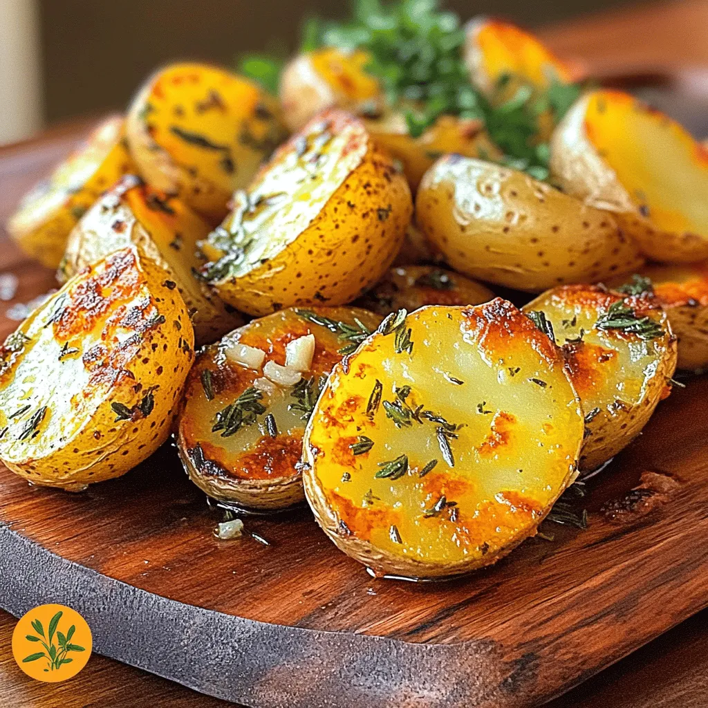 Für diese köstlichen Knoblauch-Kräuter-Röstkartoffeln brauchen Sie: - 900 g Babykartoffeln (oder Fingerling-Kartoffeln), halbiert - 6 Knoblauchzehen, fein gehackt - 60 ml Olivenöl - 2 Esslöffel frischer Rosmarin, gehackt - 2 Esslöffel frischer Thymian, gehackt - 1 Teelöffel Paprikapulver - Salz und Pfeffer nach Geschmack - Frische Petersilie, zum Garnieren Diese Zutaten sind einfach zu finden. Die Babykartoffeln sind zart und süß. Sie nehmen den Geschmack der Kräuter gut auf. Frischer Knoblauch macht alles besser. Rosmarin und Thymian bringen den Geschmack der Kräuter in Ihr Gericht. Möchten Sie diese Röstkartoffeln noch besser machen? Hier sind einige Ideen: - Fügen Sie einen Spritzer Zitronensaft hinzu. Dies bringt Frische. - Probieren Sie Parmesan-Käse für einen herzhaften Geschmack. - Chilipulver gibt einen scharfen Kick. - Zwiebeln oder Paprika können auch eine tolle Ergänzung sein. Diese Optionen machen Ihr Gericht interessanter und voller Geschmack. Experimentieren Sie, um Ihre perfekte Mischung zu finden. Die Nährwertangaben variieren je nach Portion. Hier sind einige allgemeine Informationen: - Kalorien: Etwa 200 pro Portion - Fett: 10 g, hauptsächlich aus Olivenöl - Kohlenhydrate: 30 g, aus Kartoffeln - Eiweiß: 3 g, aus der Kombination der Zutaten Diese Röstkartoffeln sind eine großartige Beilage. Sie sind nahrhaft und lecker. Wenn Sie mehr über die Nährwerte erfahren möchten, sehen Sie sich die [Full Recipe] für Details an. Heize deinen Ofen auf 220 °C vor. Das ist wichtig, damit die Kartoffeln schön knusprig werden. Lege ein großes Backblech mit Backpapier aus. Dies hilft, die Kartoffeln nicht anzuhaften. Nimm eine große Schüssel. Füge 900 g halbierte Babykartoffeln hinzu. Gib 6 fein gehackte Knoblauchzehen, 60 ml Olivenöl, 2 Esslöffel gehackten Rosmarin und 2 Esslöffel gehackten Thymian dazu. Streue 1 Teelöffel Paprikapulver und Salz und Pfeffer nach Geschmack hinein. Mische alles gut. Die Kartoffeln sollten gleichmäßig mit der Kräutermischung überzogen sein. Verteile die Kartoffeln gleichmäßig auf dem Backblech. Achte darauf, dass sie nicht übereinander liegen. Röste die Kartoffeln 25 bis 30 Minuten im Ofen. Nach 15 Minuten rühre die Kartoffeln um. So werden sie gleichmäßig goldbraun und knusprig. Nach dem Rösten lasse die Kartoffeln kurz abkühlen. Garniere sie mit frischer Petersilie, um den Geschmack zu verbessern. Für das gesamte Rezept, schau dir die Full Recipe an. Um perfekte Röstkartoffeln zu bekommen, ist die Art der Kartoffeln wichtig. Verwende Babykartoffeln oder Fingerling-Kartoffeln. Schneide sie halbiert, damit sie gleichmäßig garen. Achte darauf, dass du die Kartoffeln in einer großen Schüssel gut mit den Gewürzen vermischst. So nehmen sie den Geschmack optimal auf. Die Röstzeit ist ebenfalls entscheidend. Röste sie bei 220 °C für 25-30 Minuten. Das gibt dir eine goldene, knusprige Oberfläche. Frische Kräuter bringen mehr Geschmack. Verwende Rosmarin und Thymian frisch, wenn möglich. Sie geben den Kartoffeln ein lebendiges Aroma. Getrocknete Kräuter sind eine gute Alternative, wenn frische nicht verfügbar sind. Nutze dann etwa die Hälfte der Menge. Denke daran, dass getrocknete Kräuter intensiver sind. Mische die Kräuter direkt mit dem Olivenöl für besten Geschmack. Ein häufiger Fehler ist das Überfüllen des Backblechs. Lass genug Platz zwischen den Kartoffeln, damit sie gleichmäßig rösten. Ein weiterer Fehler ist, nicht genug Öl zu verwenden. Das Öl hilft, die Kartoffeln knusprig zu machen. Verwende auch genügend Salz und Pfeffer. Damit schmecken die Röstkartoffeln besser. Wenn du diese Tipps befolgst, wirst du köstliche Knoblauch-Kräuter-Röstkartoffeln genießen. Für das gesamte Rezept, siehe [Full Recipe]. {{image_4}} Um Knoblauch-Kräuter-Röstkartoffeln zu variieren, füge einfach neue Zutaten hinzu. Du kannst zum Beispiel Paprika oder Zucchini hinzufügen. Diese Gemüse bringen zusätzliche Aromen. Wenn du es schärfer magst, füge eine Prise Chili-Flocken hinzu. Für einen süßeren Geschmack sind karamellisierte Zwiebeln eine tolle Wahl. Experimentiere mit verschiedenen Kräutern. Basilikum oder Oregano können interessante Abwechslung bieten. Dieses Rezept ist von Natur aus vegan und glutenfrei. Die Verwendung von Olivenöl sorgt dafür, dass du keine tierischen Produkte benötigst. Du kannst das Rezept auch anpassen, indem du verschiedene Öle verwendest. Avocadoöl oder Kokosöl sind gute Alternativen. Achte darauf, dass alle Gewürze glutenfrei sind. So kannst du sicher sein, dass deine Röstkartoffeln für alle geeignet sind. Hast du Röstkartoffeln übrig? Verwende sie in einem Frühstücks-Burrito. Mische sie mit Rührei und frischem Spinat. Du kannst sie auch in einem Salat verwenden. Mische sie mit Blattsalat, Feta und Oliven. Für eine schnelle Suppe püriere die Röstkartoffeln mit Gemüsebrühe. Das gibt eine tolle Cremigkeit. Diese Ideen zeigen, wie vielseitig Röstkartoffeln sein können. Sie sind mehr als nur eine Beilage. Für die vollständige Zubereitung, schaue dir das Rezept für Knoblauch-Kräuter-Röstkartoffeln an. Um die Knoblauch-Kräuter-Röstkartoffeln frisch zu halten, lege die Reste in einen luftdichten Behälter. Stelle sicher, dass die Kartoffeln gut abgekühlt sind, bevor du sie hineinlegst. So vermeidest du Feuchtigkeit und hältst sie knusprig. Du kannst die Reste bis zu drei Tage im Kühlschrank aufbewahren. Wenn du die Röstkartoffeln wieder aufwärmen möchtest, nutze den Ofen für beste Ergebnisse. Heize ihn auf 180 °C vor. Lege die Kartoffeln auf ein Backblech und erhitze sie etwa 10–15 Minuten, bis sie wieder knusprig sind. Du kannst auch eine Pfanne verwenden, um sie auf dem Herd zu erwärmen. Einfach ein wenig Öl hinzufügen und bei mittlerer Hitze braten. Im Kühlschrank halten die Röstkartoffeln bis zu drei Tage. Wenn du sie länger aufbewahren möchtest, kannst du sie einfrieren. Lege die abgekühlten Kartoffeln in einen gefrierfesten Behälter oder einen Gefrierbeutel. So bleiben sie bis zu drei Monate frisch. Zum Auftauen, lasse sie über Nacht im Kühlschrank. Erwärme sie dann wie oben beschrieben. Die Kartoffeln sollten 25 bis 30 Minuten im Ofen bleiben. Sie sind bereit, wenn sie goldbraun und knusprig sind. Achte darauf, die Kartoffeln nach der Hälfte der Zeit umzurühren. So garen sie gleichmäßig und werden schön knusprig. Ja, du kannst andere Gemüsesorten hinzufügen. Karotten, Zucchini oder Paprika passen gut. Schneide das Gemüse in ähnliche Größen wie die Kartoffeln. So garen sie zur gleichen Zeit und bleiben lecker. Experimentiere mit verschiedenen Kräutern, um neue Geschmäcker zu entdecken. Ja, dieses Rezept ist perfekt für Meal Prep. Du kannst die Röstkartoffeln im Voraus zubereiten und im Kühlschrank lagern. Sie halten sich bis zu vier Tage. Erwärme sie einfach im Ofen oder in der Pfanne. So bleiben sie knusprig und lecker. Schau dir das vollständige Rezept für mehr Details an! Die Knoblauch-Kräuter-Röstkartoffeln sind einfach und lecker. Wir haben die perfekten Zutaten, eine Schritt-für-Schritt-Anleitung und nützliche Tipps durchgegangen. Du kannst den Geschmack mit frischen Kräutern und verschiedenen Zusätzen variieren. Achte darauf, die Rester richtig zu lagern, um sie frisch zu halten. Dieses Rezept ist auch ideal für Meal Prep. Röstkartoffeln sind einfach zuzubereiten und passen zu vielen Gerichten. Ich hoffe, du hast jetzt viele Ideen, um deine eigenen Röstkartoffeln zu machen!
