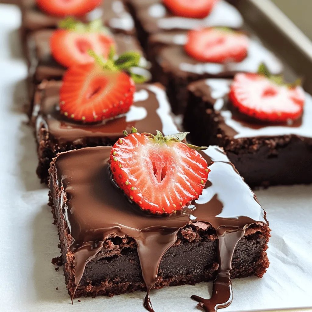 Schokoladenüberzogene Erdbeer-Brownies Genuss Pur
