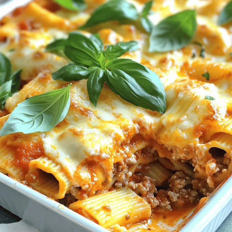 Um Classic Baked Ziti zu machen, benötigst du einige wichtige Zutaten. Diese sind: - 450 g Ziti-Nudeln - 450 g Rinderhackfleisch (oder pflanzliches Hackfleisch) - 1 Glas (700 g) Marinara-Sauce Ziti-Nudeln sind die Basis. Sie haben die perfekte Form, um die Sauce zu halten. Rinderhackfleisch bringt Geschmack und Substanz. Du kannst auch pflanzliches Hackfleisch verwenden, wenn du eine vegetarische Option bevorzugst. Marinara-Sauce sorgt für die nötige Feuchtigkeit und den Tomatengeschmack. Käse macht das Gericht cremig und reichhaltig. Du brauchst: - 1 Dose (425 g) Ricotta-Käse - 200 g geriebener Mozzarella-Käse - 100 g geriebener Parmesan-Käse - 1 Teelöffel italienische Gewürzmischung Ricotta-Käse gibt eine tolle Textur. Mozzarella sorgt für den schmelzenden Käse-Effekt. Parmesan fügt einen salzigen Geschmack hinzu. Die italienische Gewürzmischung rundet alles ab und gibt den klassischen Geschmack. Zusätzlich benötigst du ein paar weitere Zutaten: - 2 Esslöffel Olivenöl - 1 Zwiebel, fein gehackt - 3 Knoblauchzehen, gehackt - Salz und Pfeffer nach Geschmack Olivenöl hilft beim Anbraten der Zwiebel und des Knoblauchs. Diese Zutaten verleihen eine aromatische Basis. Salz und Pfeffer sind wichtig, um den Geschmack zu verstärken. Wenn du die Zutaten zusammenbringst, erhältst du ein köstliches Gericht. Du findest die vollständige Anleitung in der [Full Recipe]. Heize deinen Ofen auf 190 °C vor. Dies ist wichtig für das gleichmäßige Backen. Koche die Ziti-Nudeln nach Packungsanweisung. Achte darauf, dass sie al dente sind. Das bedeutet, sie sollten weich, aber noch bissfest sein. Nach dem Kochen gieße die Nudeln ab und stelle sie beiseite. Erhitze 2 Esslöffel Olivenöl in einer großen Pfanne. Füge die fein gehackte Zwiebel und den gehackten Knoblauch hinzu. Brate sie an, bis die Zwiebel glasig wird. Dann gib das Rinderhackfleisch dazu. Brate es, bis es braun ist. Zerbrich das Fleisch mit einem Spatel. Wenn zu viel Fett in der Pfanne ist, gieße es ab. Rühre dann die Marinara-Sauce und die italienische Gewürzmischung ein. Lass die Sauce fünf Minuten köcheln und nimm die Pfanne vom Herd. Vermenge die Ziti-Nudeln mit der Fleischsauce in einer großen Schüssel. Rühre gut um, damit die Nudeln gleichmäßig bedeckt sind. Fülle die Hälfte dieser Mischung in eine gefettete Auflaufform. Löffle die Hälfte der Ricotta-Mischung gleichmäßig darüber. Streue die Hälfte des Mozzarella-Käses darüber. Füge die restliche Ziti-Mischung hinzu. Danach die restliche Ricotta-Mischung und den restlichen Mozzarella- und Parmesan-Käse. Decke die Auflaufform mit Aluminiumfolie ab und backe das Gericht 25 Minuten lang. Entferne dann die Folie und backe es weitere 15 bis 20 Minuten, bis der Käse sprudelnd und goldbraun ist. Lass die Ziti etwa zehn Minuten abkühlen, bevor du sie servierst. Diese Schritte machen deine Classic Baked Ziti zu einem Hit. Du findest das vollständige Rezept unter Full Recipe. Um die beste Texture zu bekommen, koche die Ziti-Nudeln al dente. Das bedeutet, dass sie außen weich, aber innen noch bissfest sind. So behalten die Nudeln beim Backen ihren Biss. Achte auch auf die Käsewahl. Du kannst verschiedene Käsesorten nutzen, um mehr Geschmack zu erhalten. Ich empfehle, die Menge des Mozzarella und Parmesan nach deinem Geschmack anzupassen. Mehr Käse macht das Gericht noch cremiger und leckerer. Bereite einige Zutaten im Voraus vor. Du kannst die Ziti-Nudeln und die Fleischsauce am Vortag zubereiten. So sparst du am Tag des Servierens viel Zeit. Wenn du Reste hast, friere sie in Portionen ein. So hast du immer eine schnelle Mahlzeit zur Hand. Das Einfrieren ist eine tolle Möglichkeit, um die Reste frisch zu halten. Garnieren mit frischen Kräutern macht das Gericht noch schöner. Verwende Basilikumblätter oder Petersilie, um Farbe hinzuzufügen. Serviere die Baked Ziti mit einem frischen Salat oder knusprigem Brot. Diese Beilagen machen das Essen besonders lecker und ansprechend. {{image_4}} Für eine vegetarische Version von Classic Baked Ziti kann man pflanzliches Hackfleisch verwenden. Es bietet eine tolle Textur und Geschmack. Man kann auch extra Gemüse hinzufügen. Zucchini, Spinat oder Pilze passen gut. Diese Zutaten machen das Gericht noch gesünder und bunter. Wenn du Ricotta und Mozzarella nicht magst, gibt es Alternativen. Du kannst Frischkäse oder Hüttenkäse verwenden. Diese Käsesorten sorgen für eine cremige Konsistenz. Auch aromatisierte Käsesorten sind eine gute Wahl. Feta oder Ziegenkäse können dem Gericht einen neuen Geschmack geben. Für einen scharfen Kick füge Chili-Flocken hinzu. Sie geben der Ziti einen netten Schärfegrad. Außerdem kann man eine würzige Marinara-Sauce verwenden. Diese Sauce bringt mehr Geschmack und Tiefe in das Gericht. Probiere es aus, wenn du es etwas spicy magst! Nach dem Backen ist es wichtig, die Classic Baked Ziti abkühlen zu lassen. Lassen Sie das Gericht etwa 10 Minuten bei Raumtemperatur stehen. Dies hilft, die Temperatur zu senken und das Schneiden zu erleichtern. Verwenden Sie eine große, flache Auflaufform, um die Ziti zu lagern. Diese Behälter sind ideal, da sie das Gericht gleichmäßig abkühlen lassen. Die Lagerung im Kühlschrank sollte schnell geschehen. Decken Sie die Ziti mit Frischhaltefolie oder einem Deckel ab. So bleibt das Gericht frisch. Im Kühlschrank bleibt Classic Baked Ziti bis zu 3 Tage genießbar. Zum Wiedererwärmen heizen Sie den Ofen auf 175 °C vor und backen das Gericht 20 Minuten, bis es heiß ist. Wenn Sie mehr Ziti haben, können Sie es einfrieren. Lassen Sie das Gericht zuerst abkühlen. Teilen Sie es in Portionen auf, um die Lagerung zu erleichtern. Verwenden Sie luftdichte Behälter oder Gefrierbeutel, um Gefrierbrand zu vermeiden. Classic Baked Ziti kann bis zu 3 Monate gefroren werden. Zum Auftauen stellen Sie das Gericht über Nacht in den Kühlschrank. Um es zuzubereiten, heizen Sie den Ofen auf 175 °C vor und backen Sie das Gericht 30-40 Minuten oder bis es heiß ist. Die Zubereitung von Classic Baked Ziti dauert insgesamt 50 Minuten. Die Vorbereitungszeit beträgt etwa 15 Minuten. Während dieser Zeit kannst du die Zutaten sammeln und die Ziti-Nudeln kochen. Danach bleibt noch genug Zeit, um die leckere Ziti-Mischung zusammenzustellen und im Ofen zu backen. Es ist ein einfaches Gericht, das schnell fertig ist. Ja, du kannst Reste aufwärmen. Die beste Methode, um Classic Baked Ziti erneut zu genießen, ist das Aufwärmen im Ofen. Heize den Ofen auf 175 °C vor. Lege die Reste in eine Auflaufform und decke sie mit Aluminiumfolie ab. So bleibt dein Gericht saftig. Backe die Ziti für etwa 20 Minuten, bis sie durchwärmt ist. Du kannst auch die Mikrowelle verwenden, aber der Ofen gibt dir die beste Textur. Zu Classic Baked Ziti passen frische Salate und knuspriges Brot sehr gut. Ein einfacher grüner Salat mit Olivenöl und Balsamico ist ideal. Du kannst auch einen Caesar-Salat servieren, um etwas mehr Geschmack zu bekommen. Knoblauchbrot oder Bruschetta ergänzt das Gericht perfekt. So hast du eine ausgewogene Mahlzeit, die jeder genießen kann. Classic Baked Ziti ist einfach zuzubereiten und nutzt köstliche Zutaten wie Ziti-Nudeln, Fleisch und viele Käsesorten. Wir haben den Prozess vom Kochen bis zum Schichten der Zutaten detailliert erklärt. Tipps zur perfekten Konsistenz und zur Präsentation helfen dir, dein Gericht noch besser zu machen. Egal, ob du es vegetarisch magst oder zusätzlich würzen möchtest, die Möglichkeiten sind vielfältig. Denke auch an die Aufbewahrung, damit die Reste lange frisch bleiben. Mit diesen Ideen wird dein Baked Ziti ein Hit!